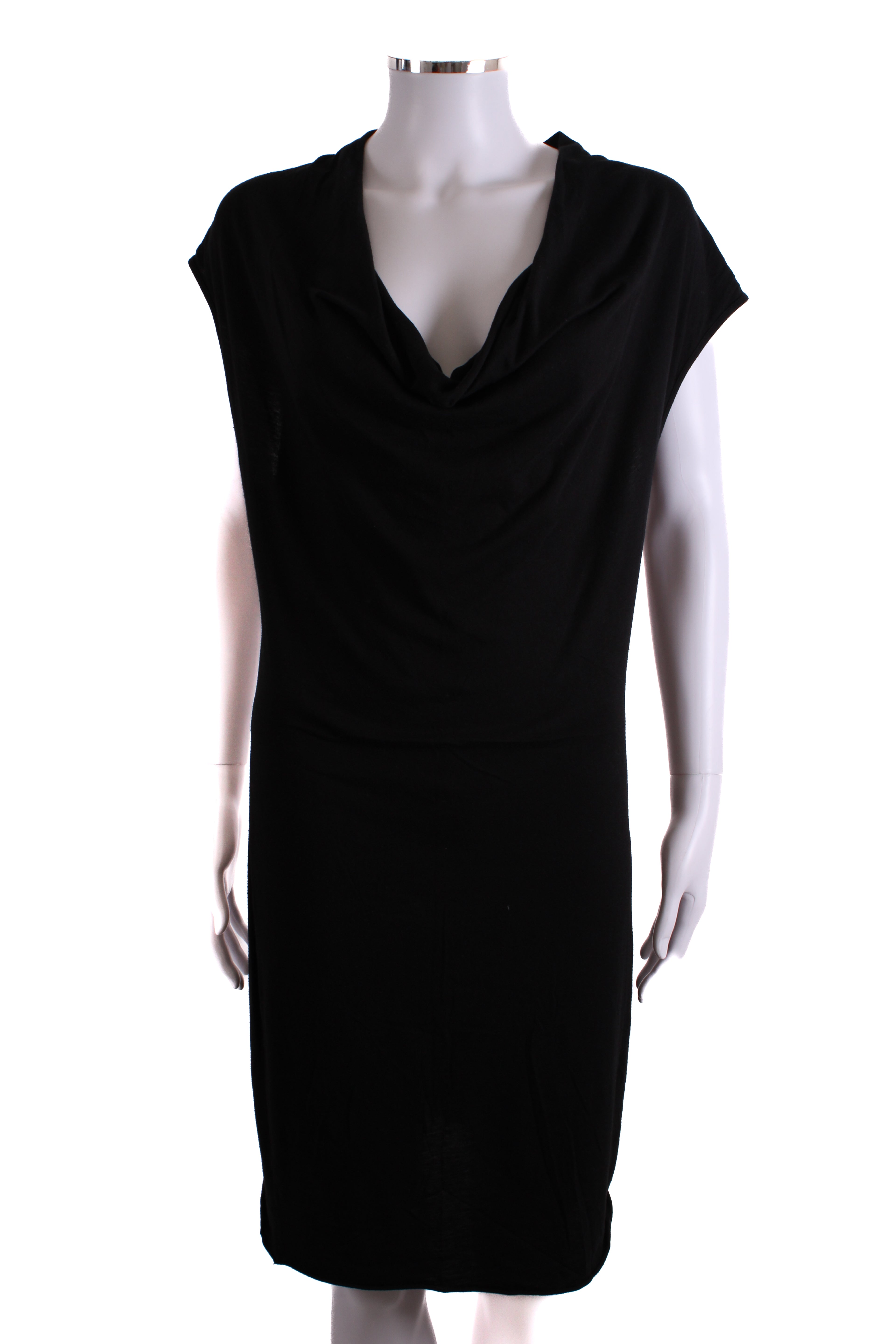 Helmut Lang Cowl Neck Jersey Dress Black M