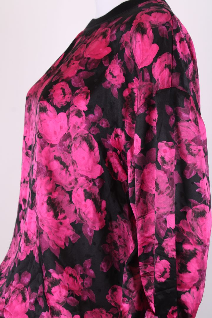 Stella McCartney L/S Floral Top Black/ Plum M