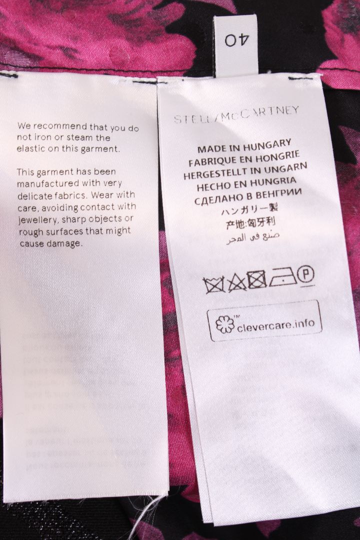 Stella McCartney L/S Floral Top Black/ Plum M