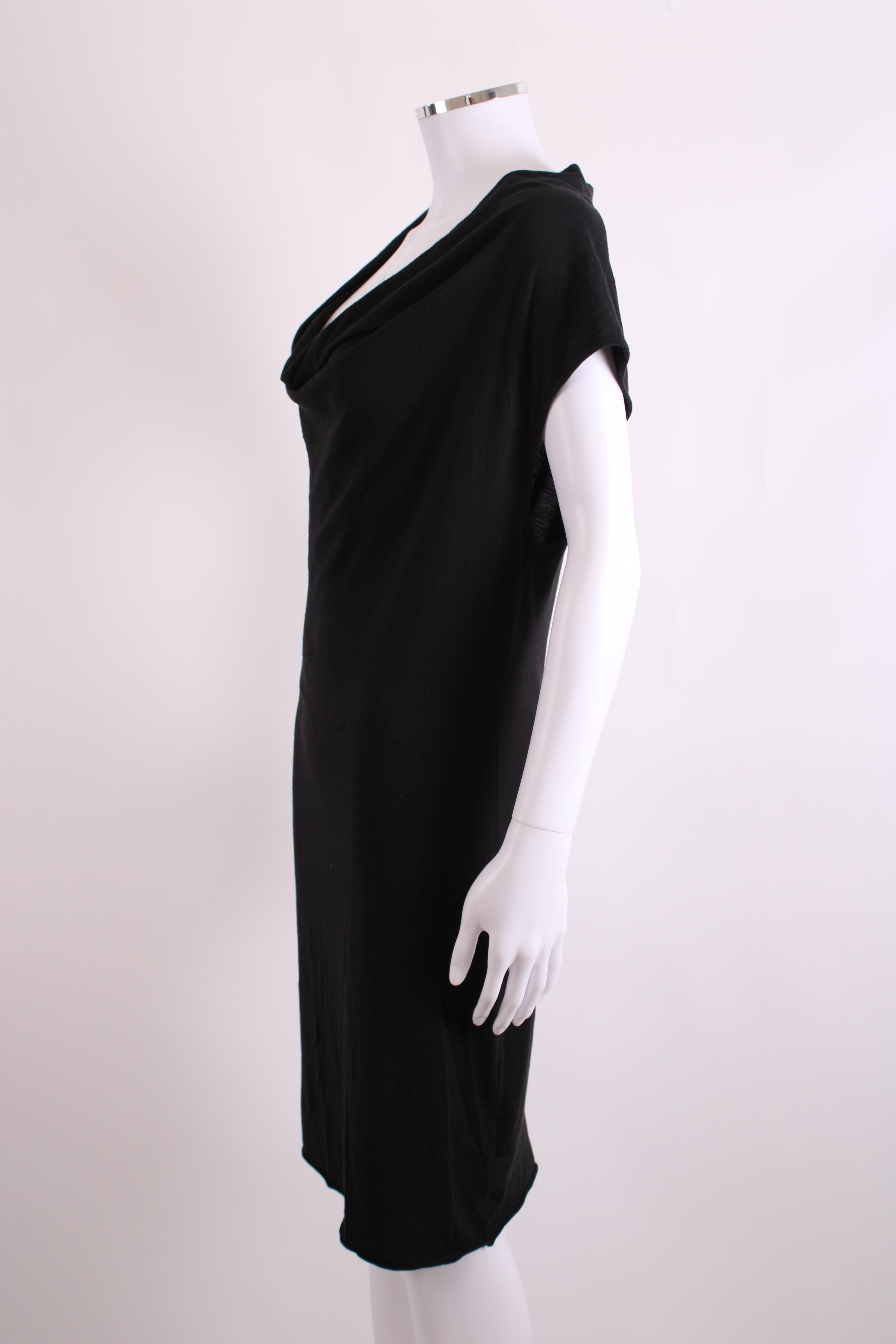Helmut Lang Cowl Neck Jersey Dress Black M