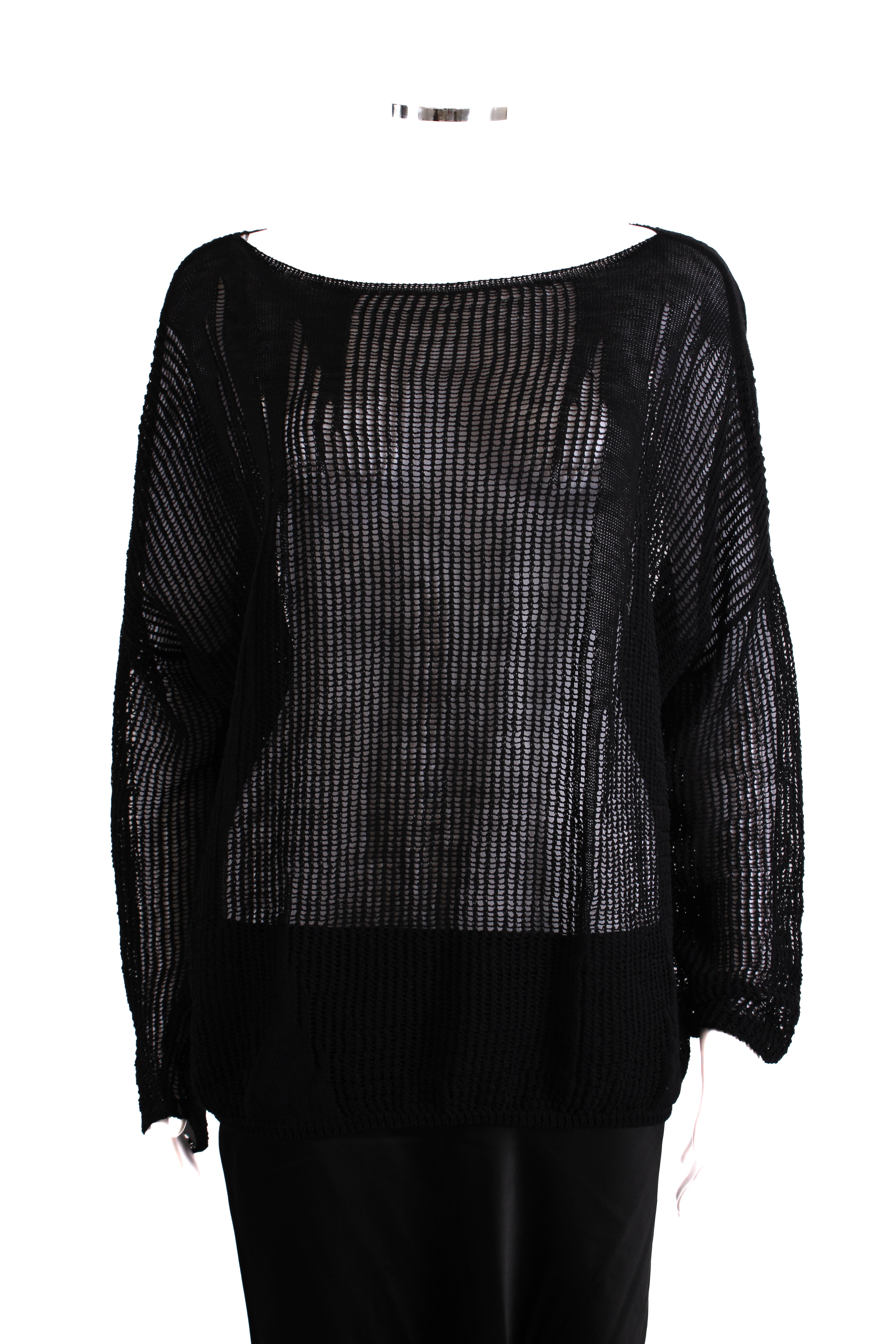 Sarah Pacini L/S Open Knit Jumper Black O/S