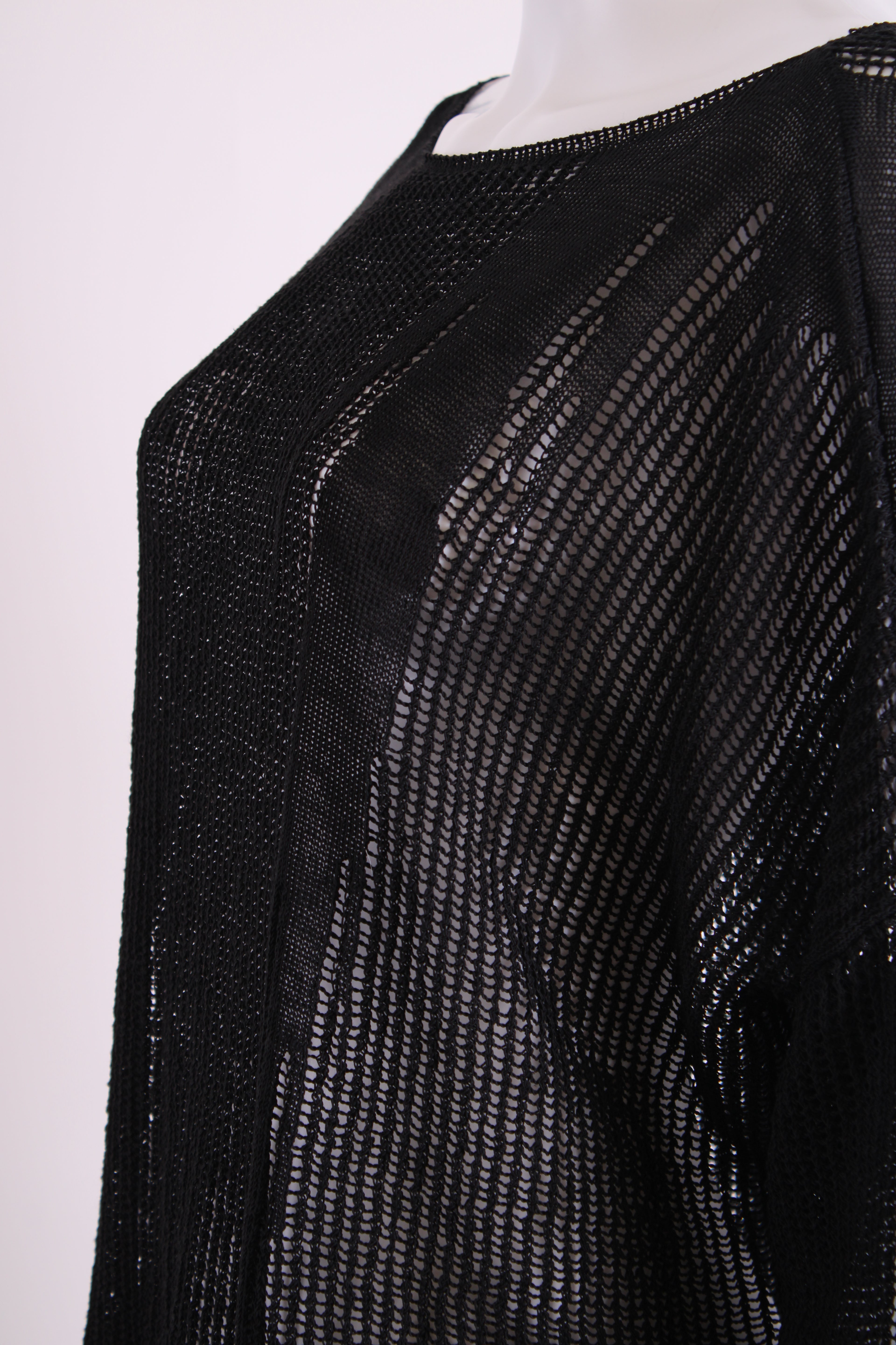 Sarah Pacini L/S Open Knit Jumper Black O/S