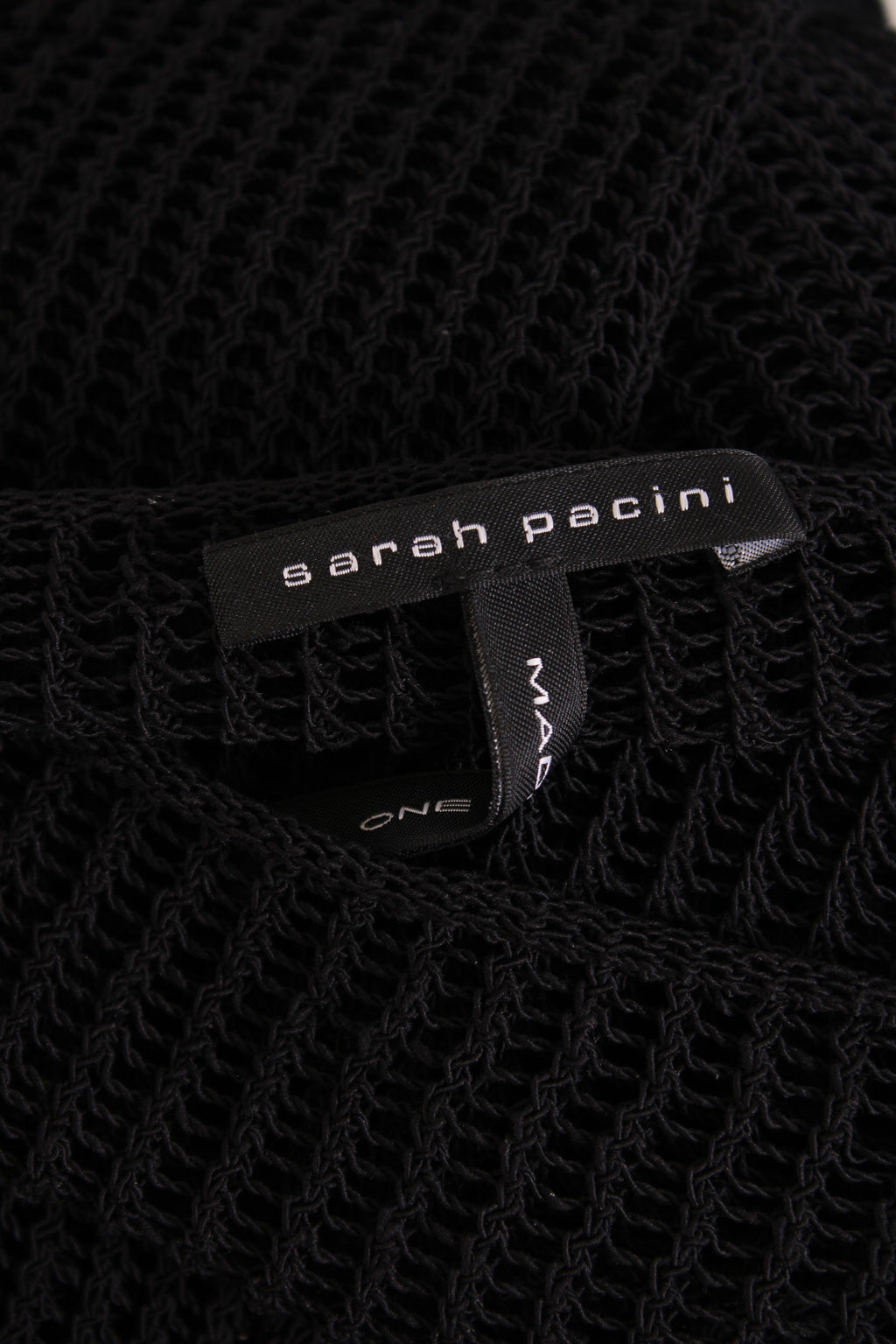 Sarah Pacini L/S Open Knit Jumper Black O/S