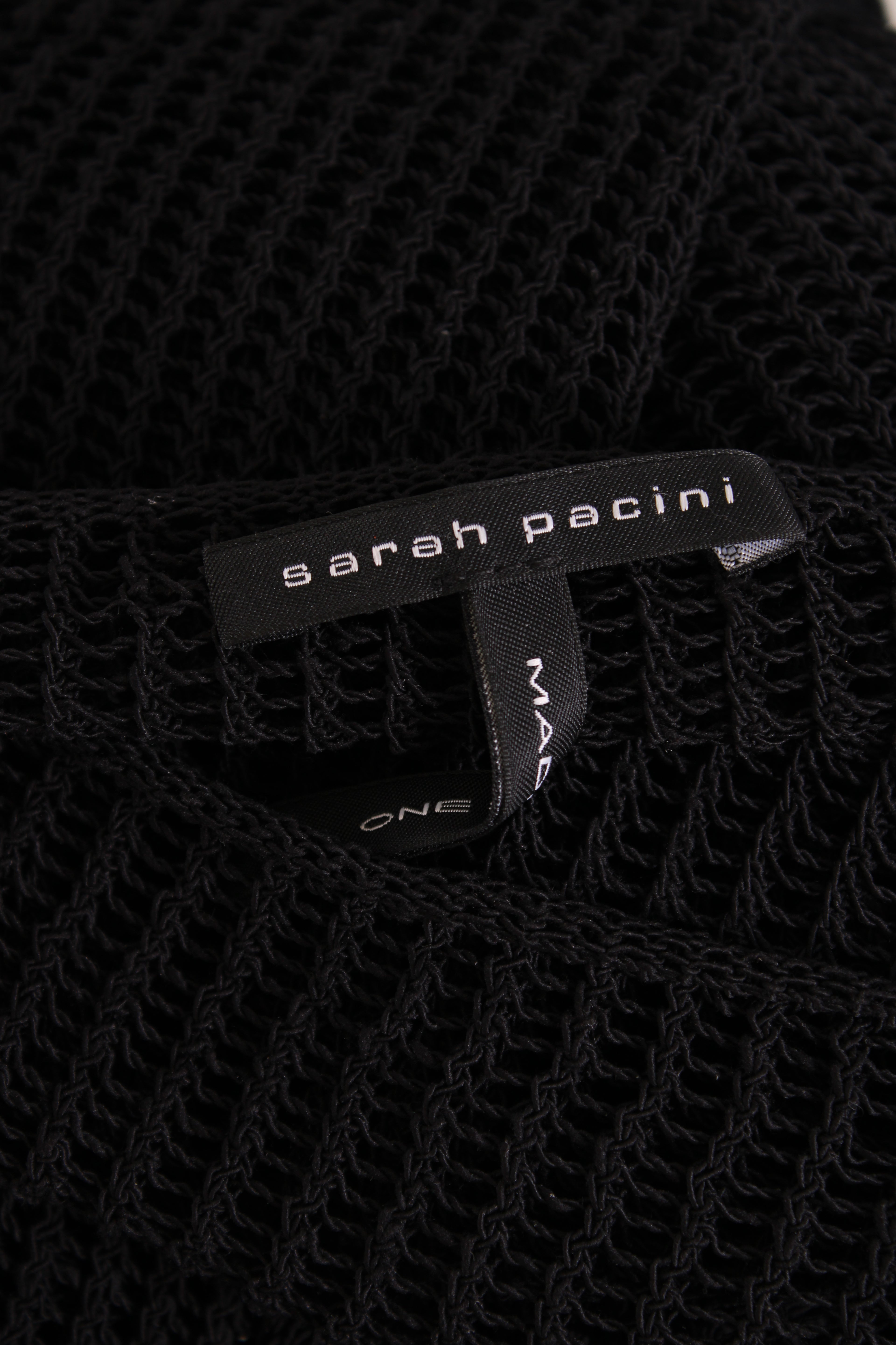 Sarah Pacini L/S Open Knit Jumper Black O/S