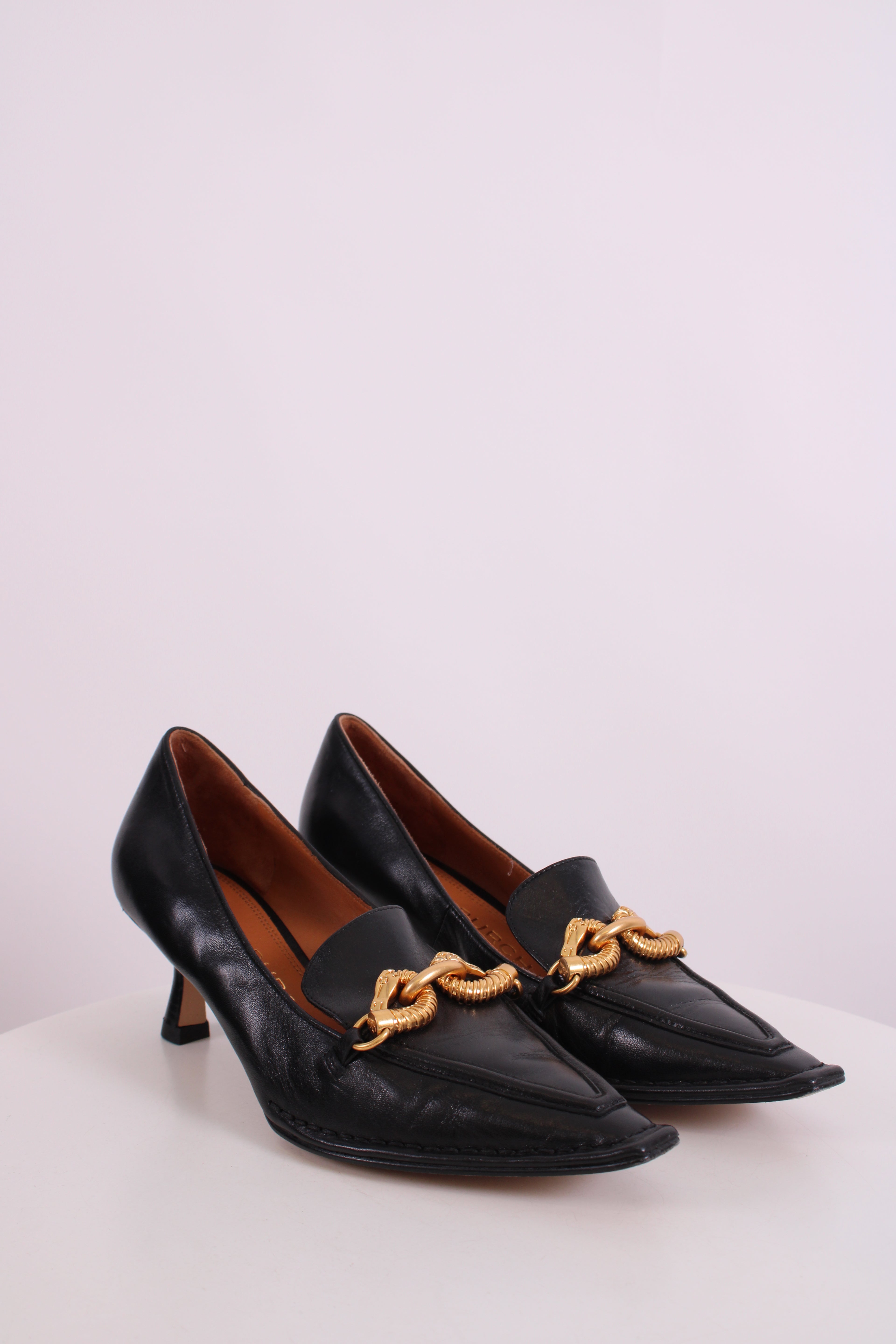 Tory Burch Chain Detail Heels Black 5