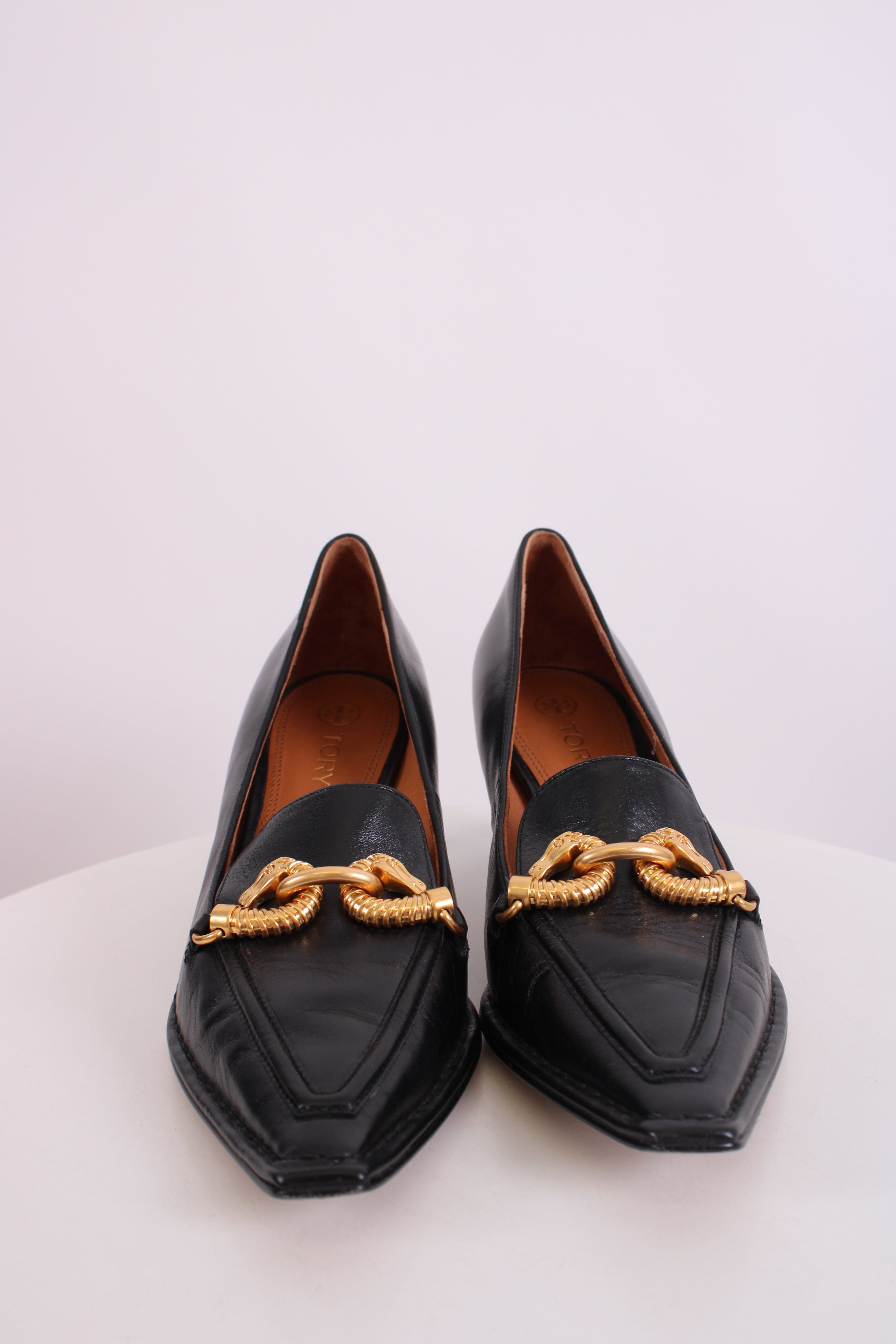Tory Burch Chain Detail Heels Black 5
