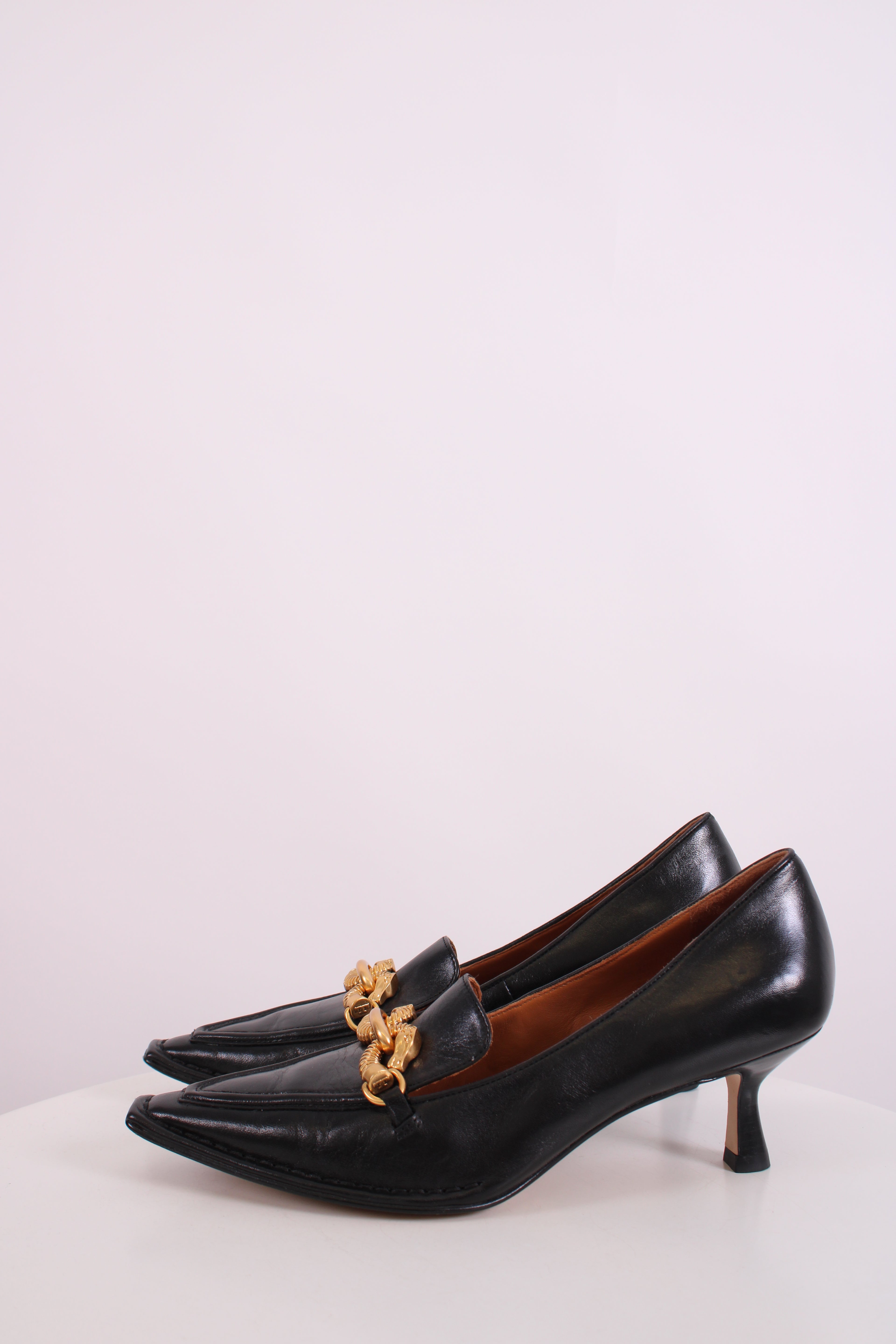 Tory Burch Chain Detail Heels Black 5