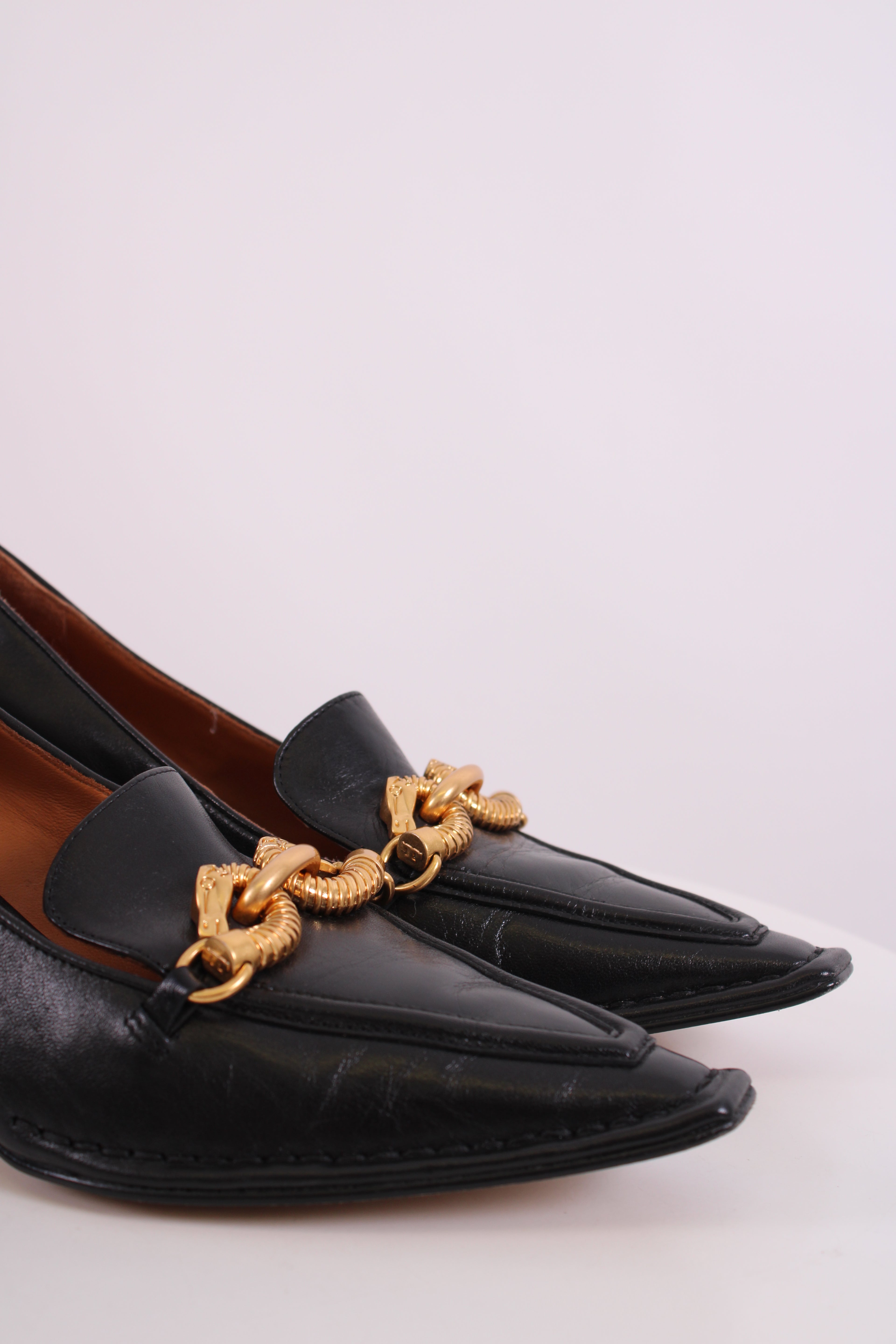 Tory Burch Chain Detail Heels Black 5