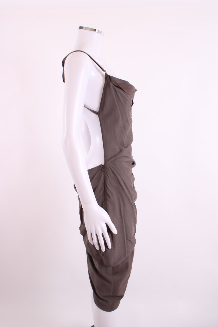 Jacquemus S/S Ruched Mini Dress Brown 14