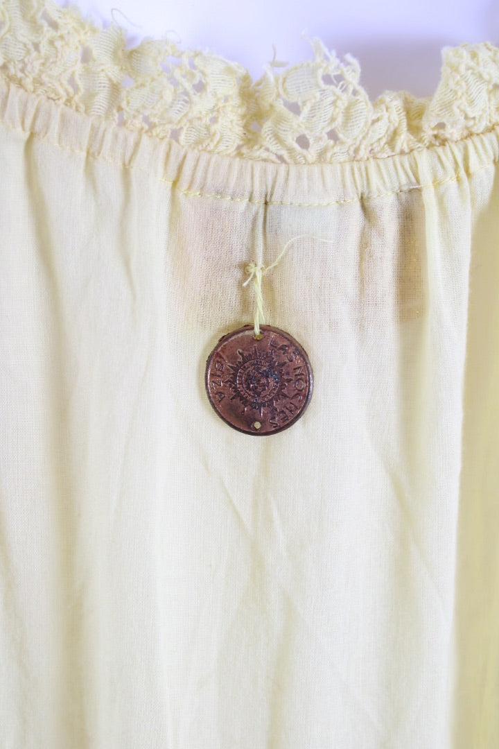 Las Noches Ibiza S/S Embroidered Tunic Dress Yellow S