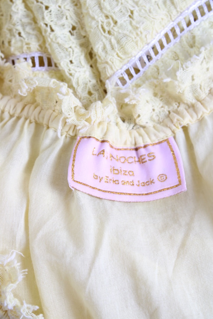 Las Noches Ibiza S/S Embroidered Tunic Dress Yellow S