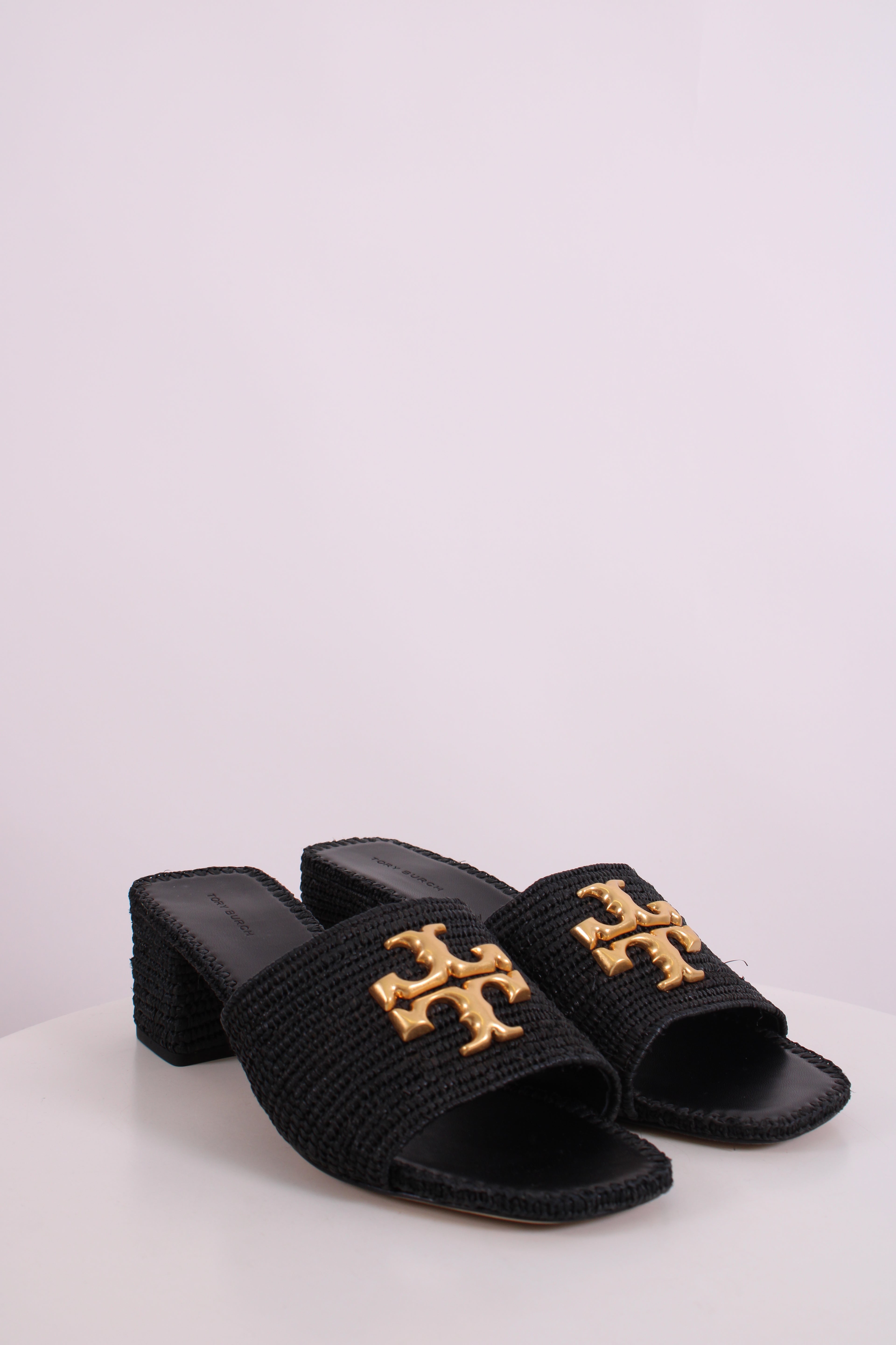Tory Burch Eleanor Raffia Sandal Black 7