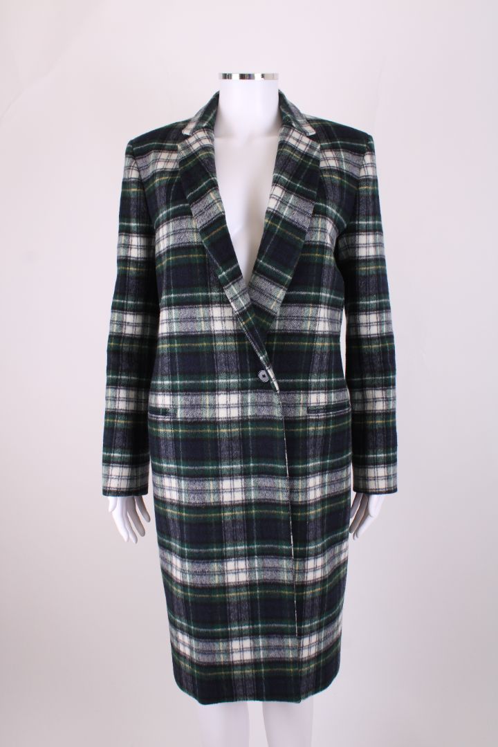 Claudie Pierlot Check Coat Green/ Navy 10