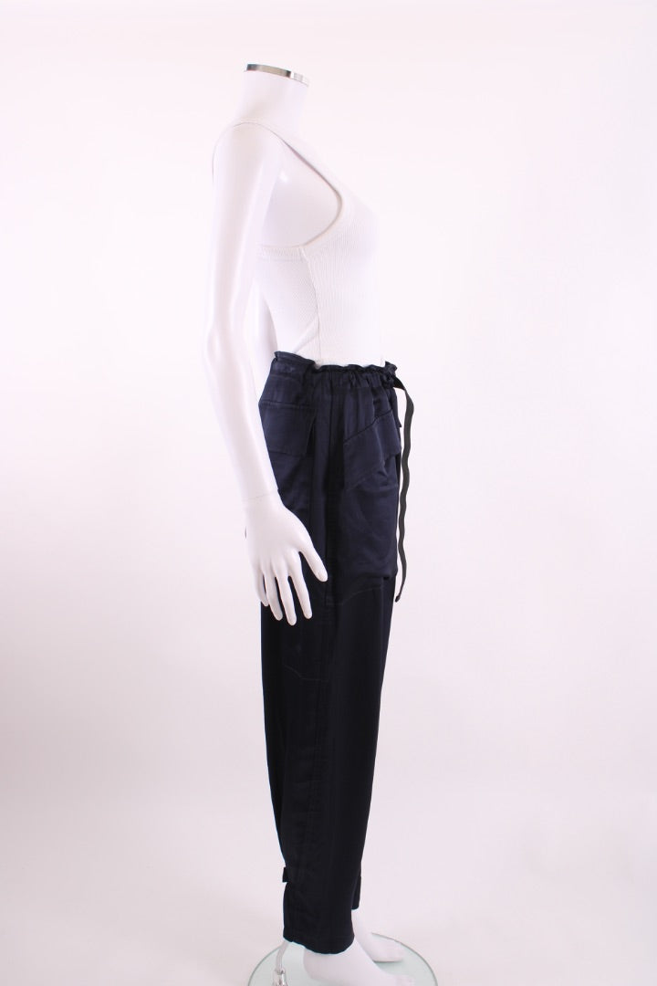 4SDesigns Cargo Pocket SatinTrousers Navy S