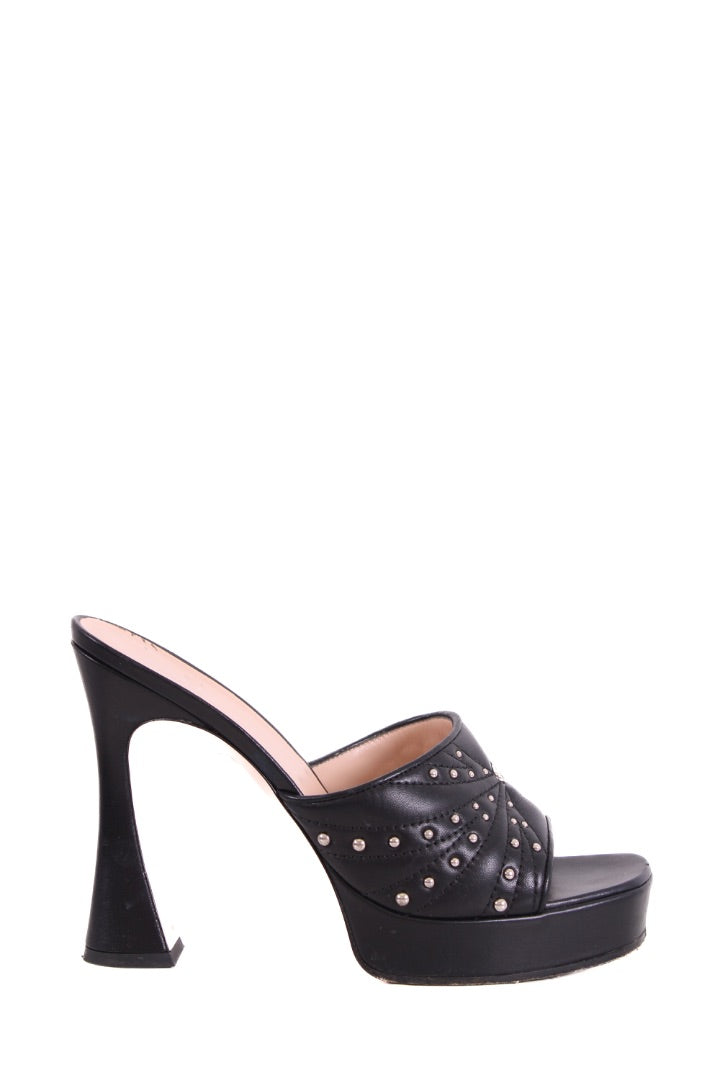 Gucci GG Studded Mule Heels Black 39