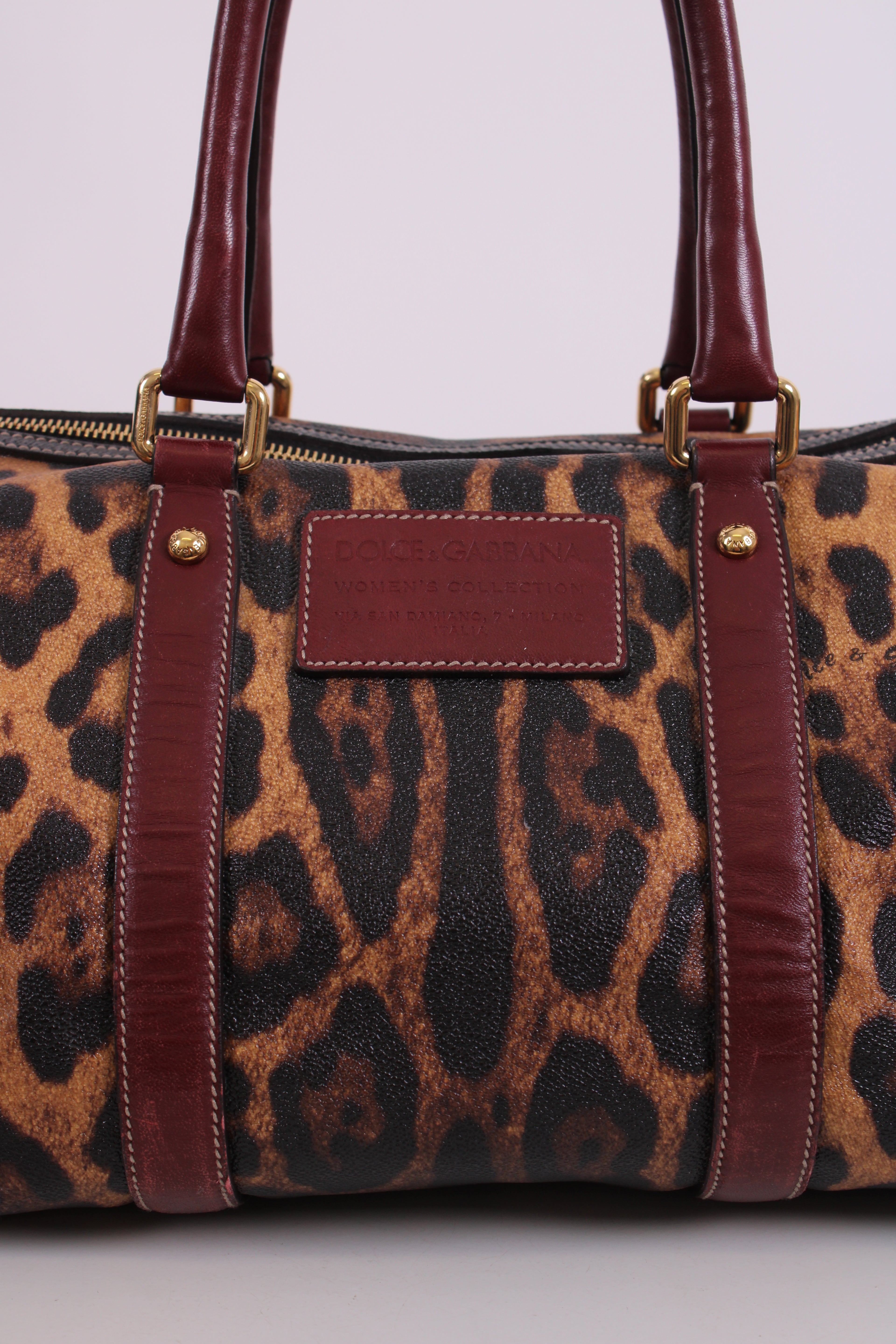 Dolce & Gabbana Miss Escape Bowling Bag Leopard Print