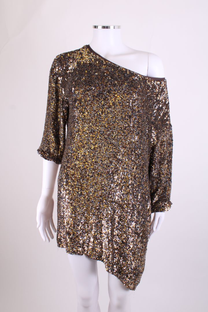 3.1 Phillip Lim S/S Sequin Tunic Dress Gold M