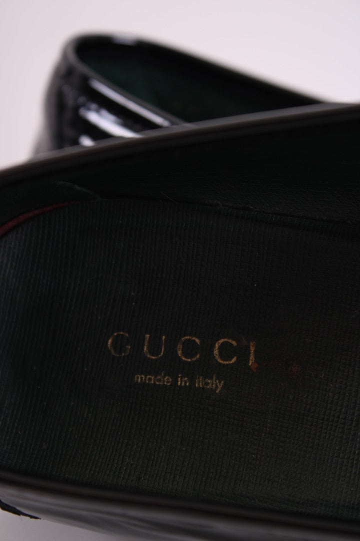 Gucci Patent Horsebit Loafers Black 41