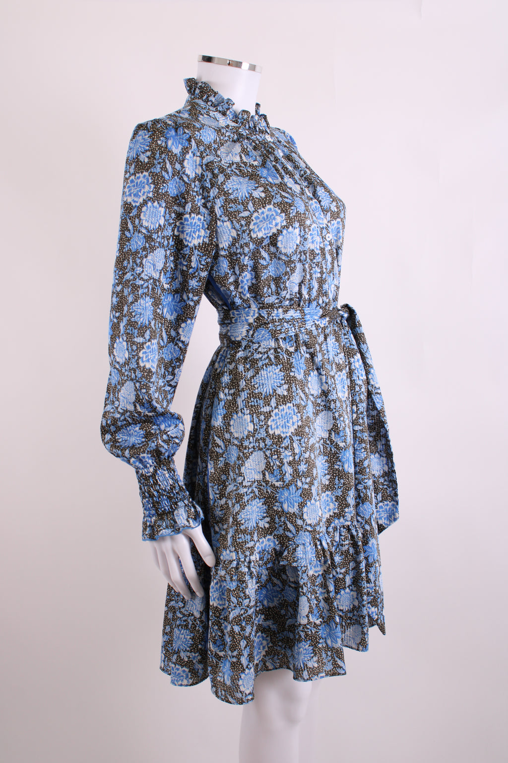 ME+EM L/S Floral Dress Blue/ Black 12