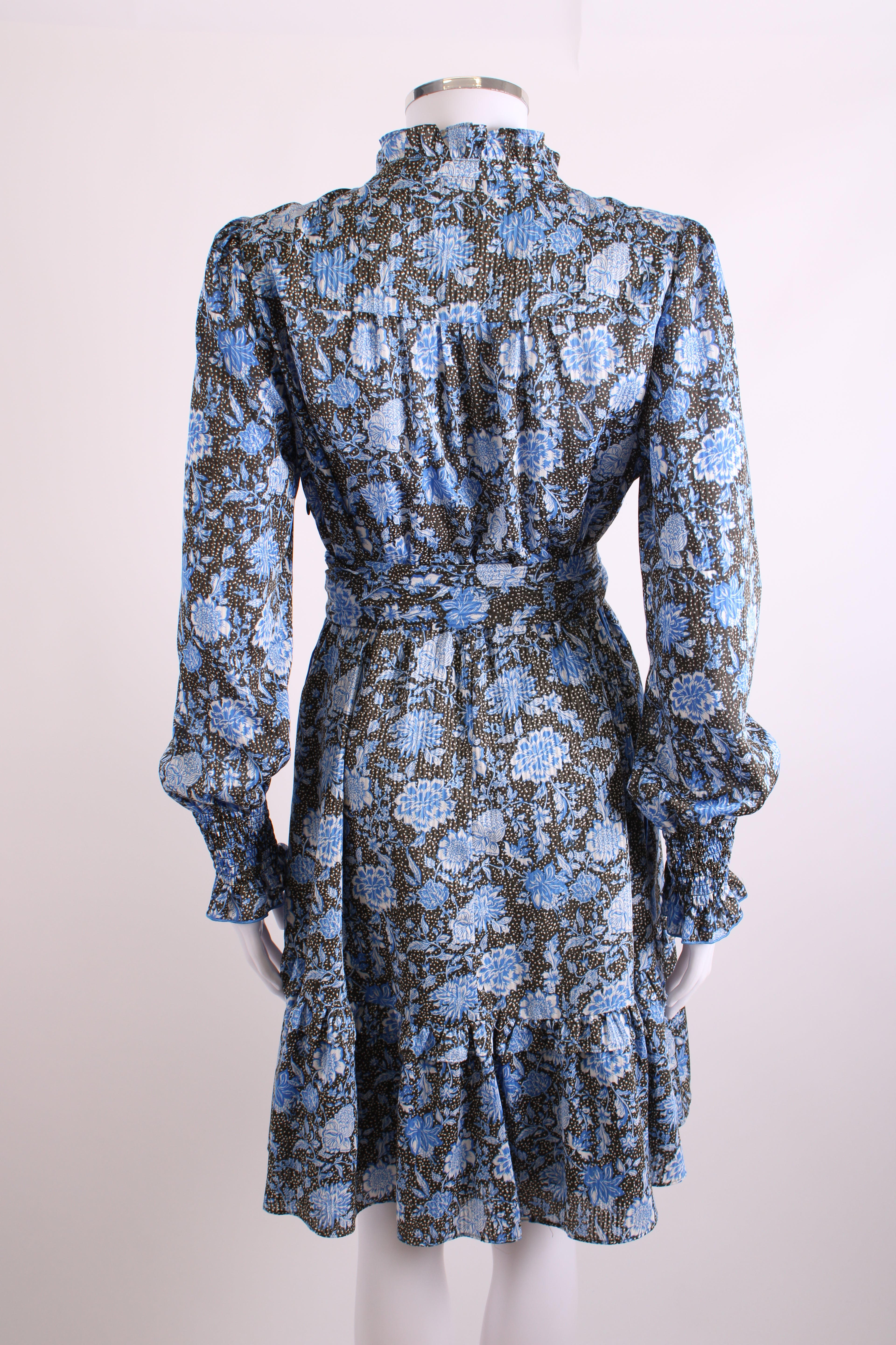 ME+EM L/S Floral Dress Blue/ Black 12