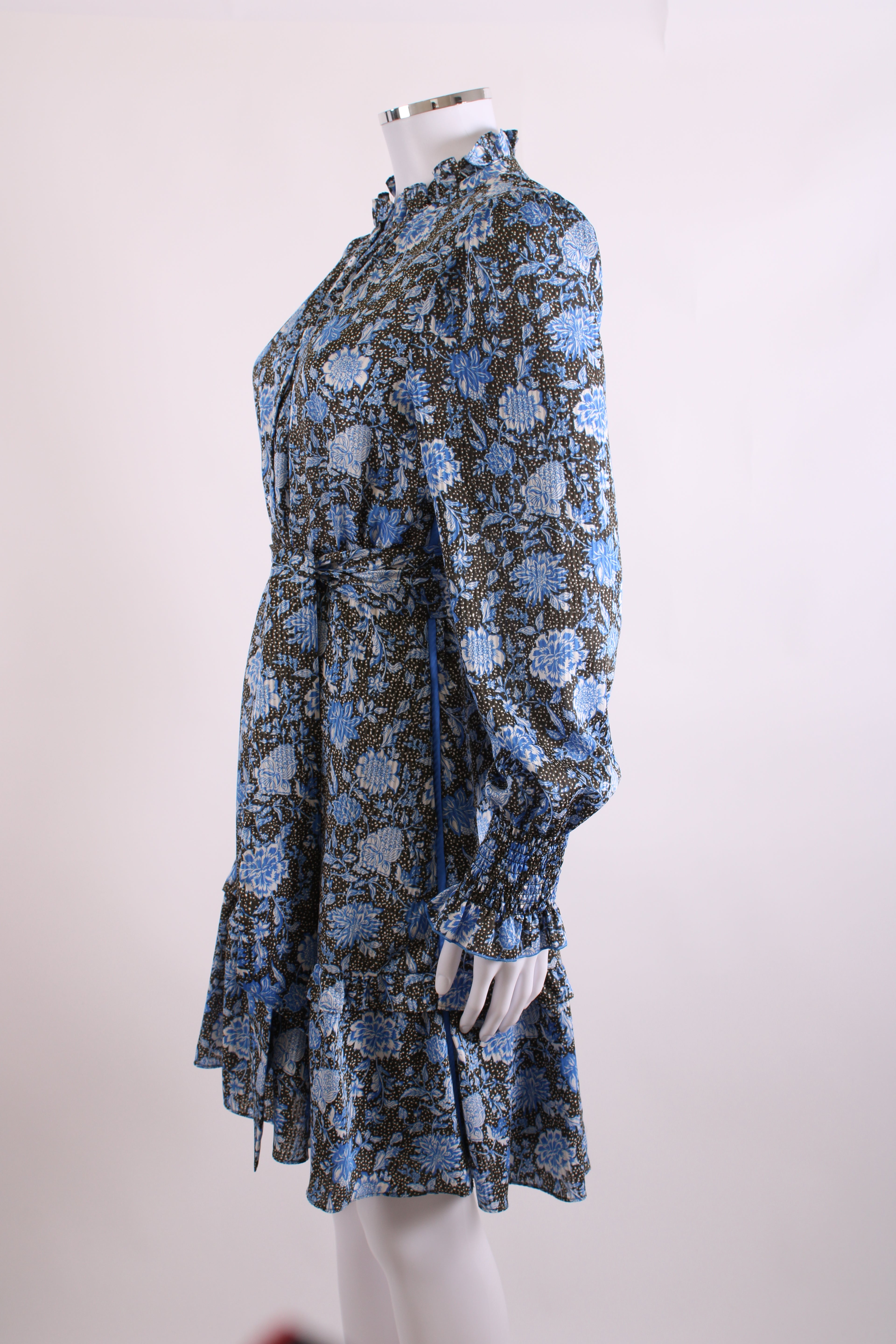 ME+EM L/S Floral Dress Blue/ Black 12