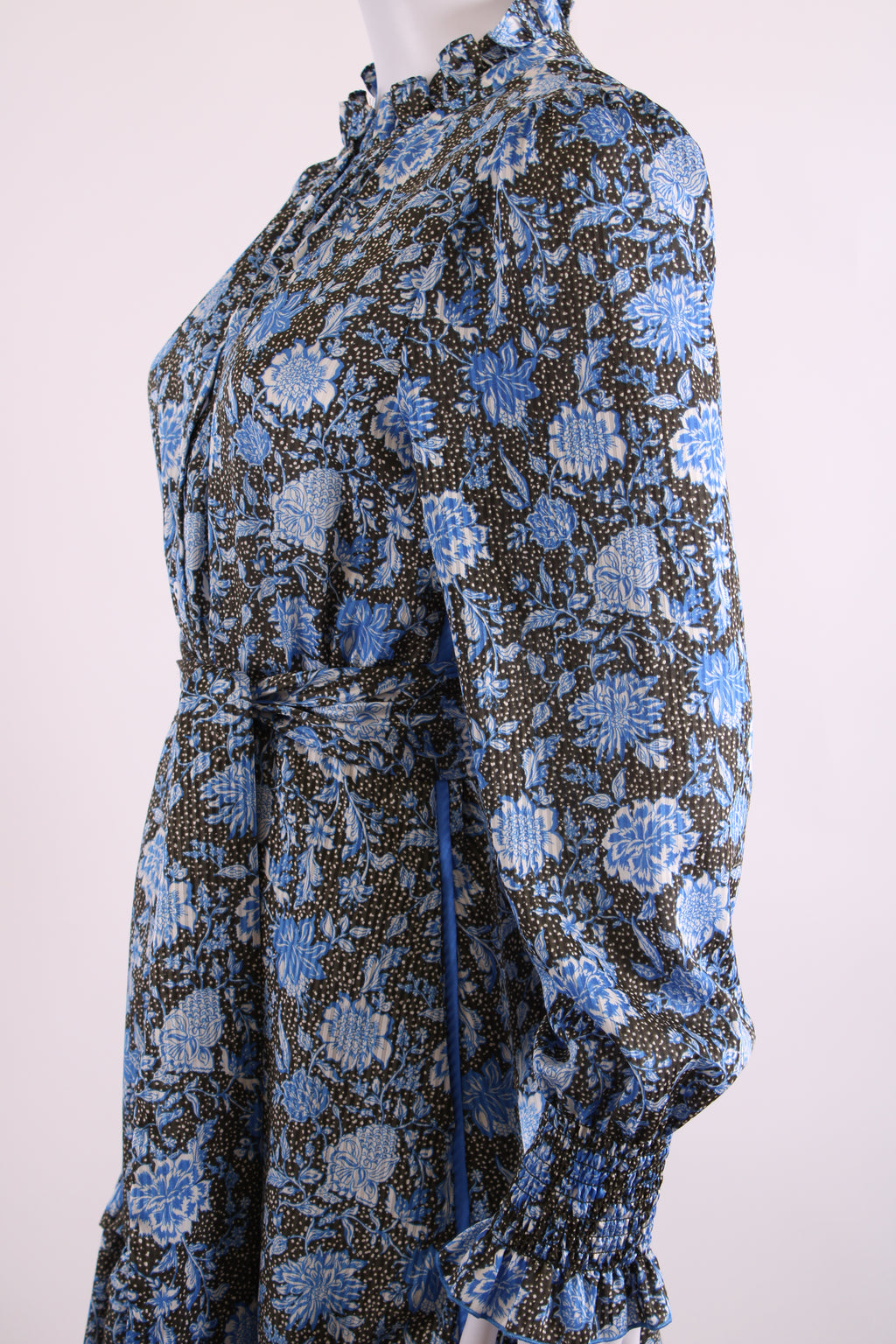 ME+EM L/S Floral Dress Blue/ Black 12