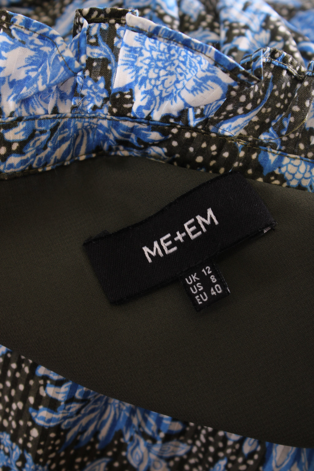 ME+EM L/S Floral Dress Blue/ Black 12