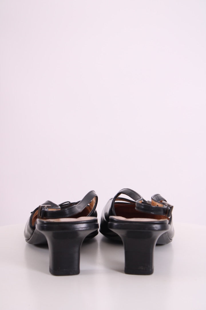 Gucci Square Toe Slingback Heels Black 40.5