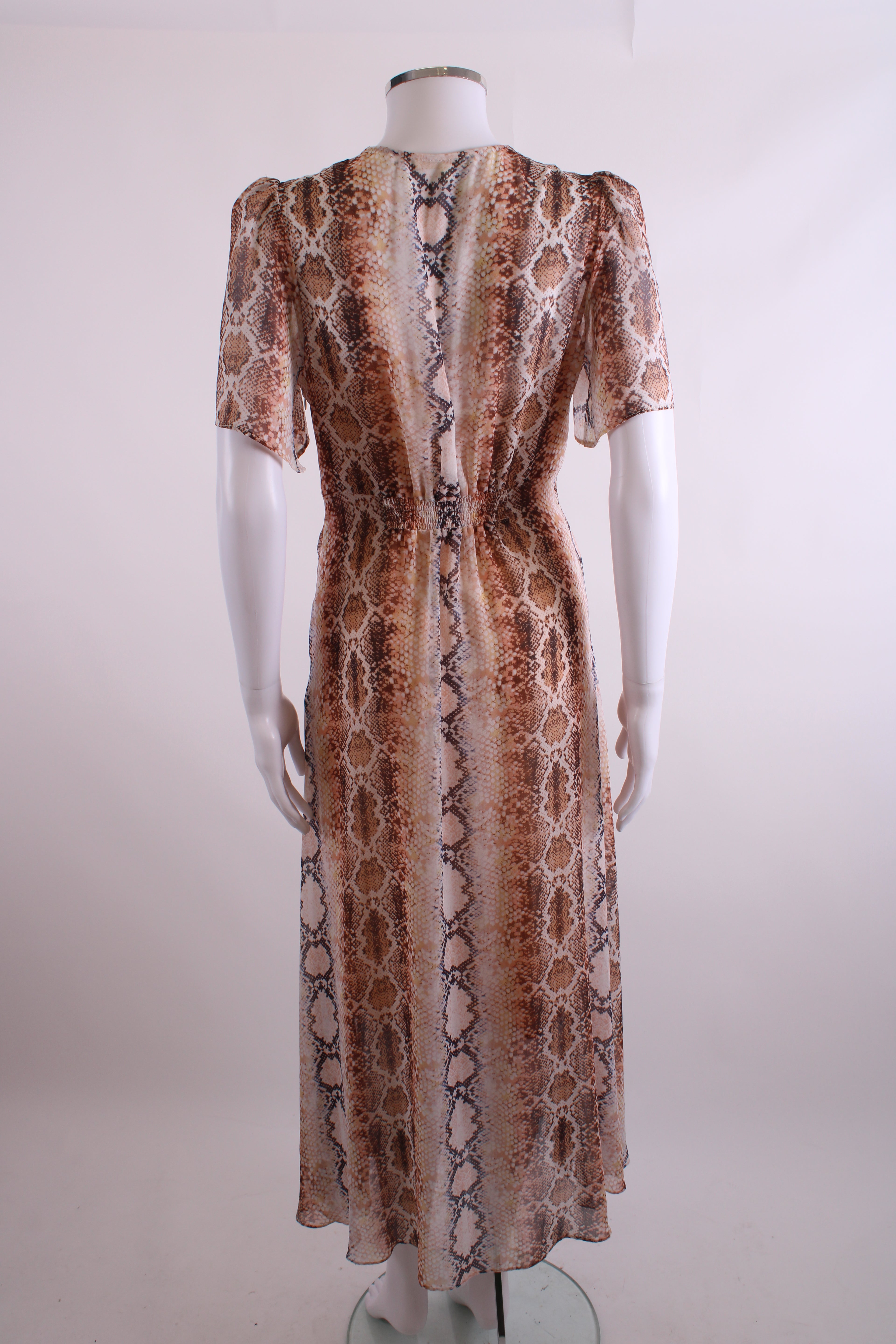 Maje S/S Snake Print Dress Beige M