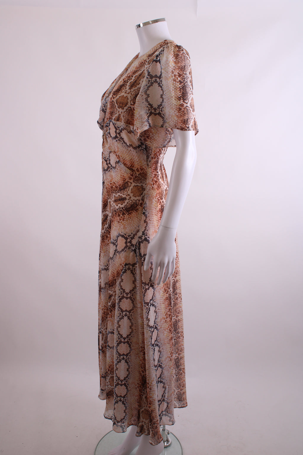 Maje S/S Snake Print Dress Beige M