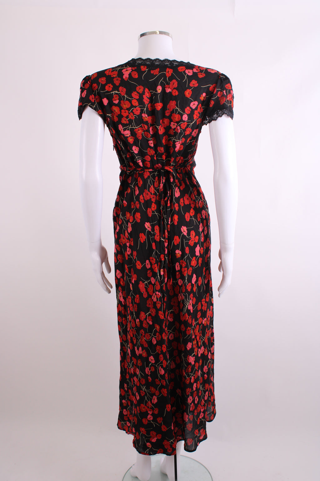 Rixo S/S Floral Dress Black/ Red 10