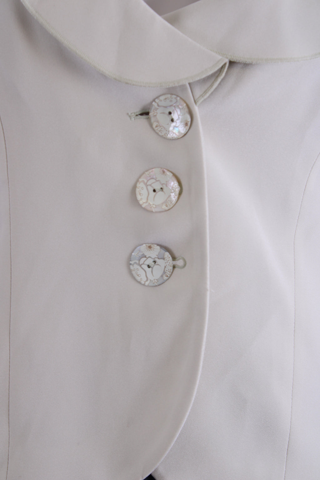 Armani Collezioni Ruffle Collar Button Detail Blazer Green M