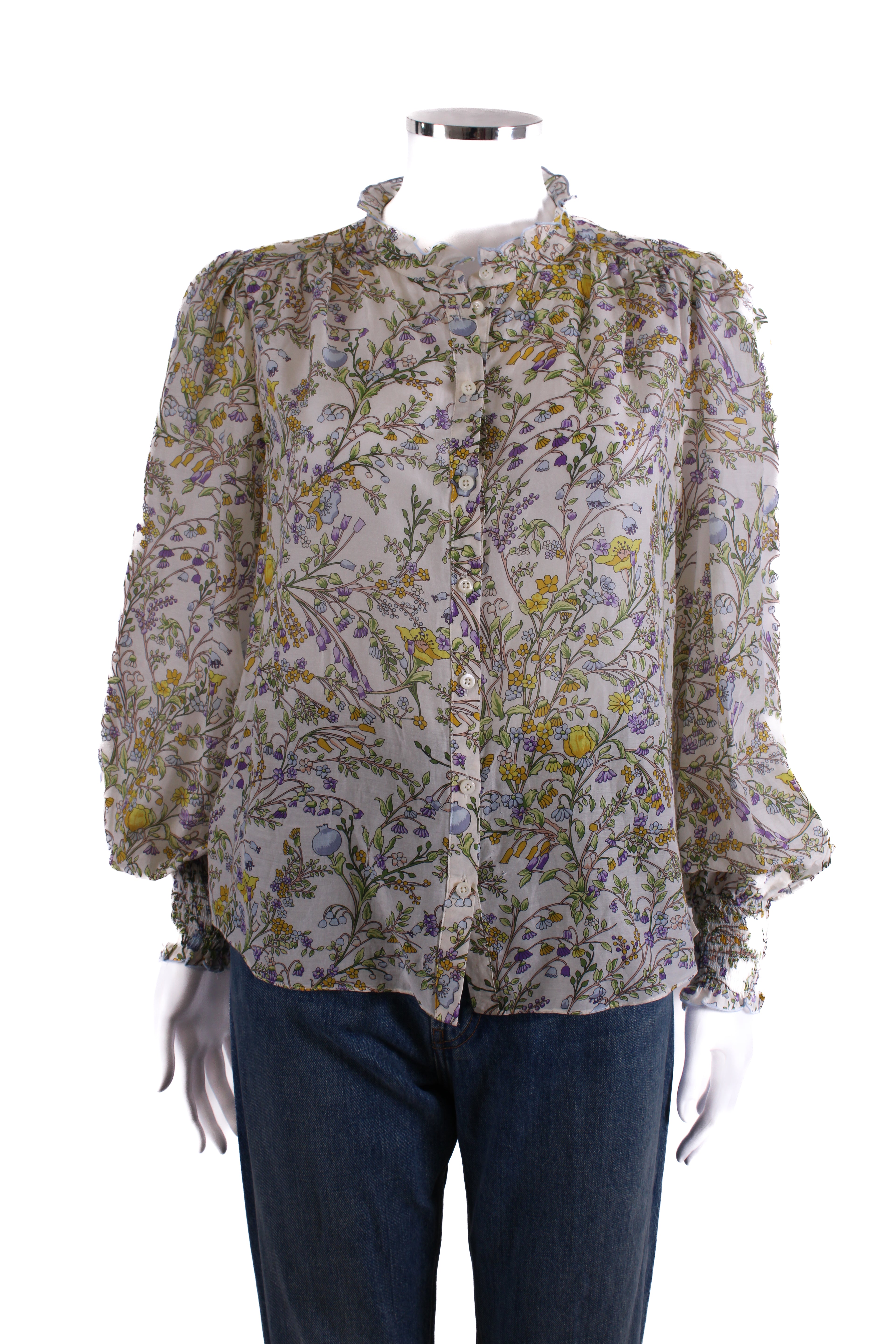 ME+EM L/S Floral Blouse White/ Yellow 12