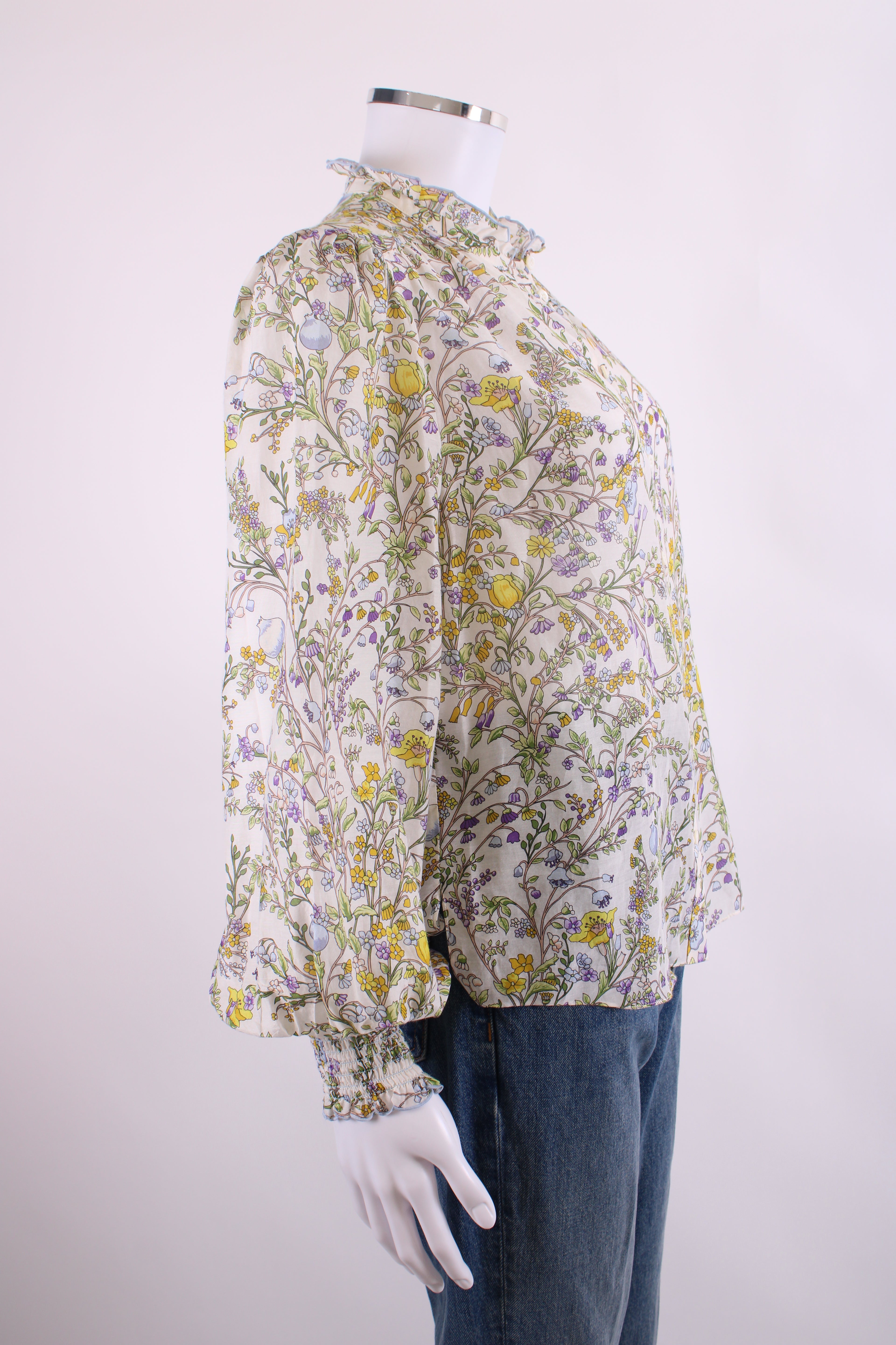 ME+EM L/S Floral Blouse White/ Yellow 12