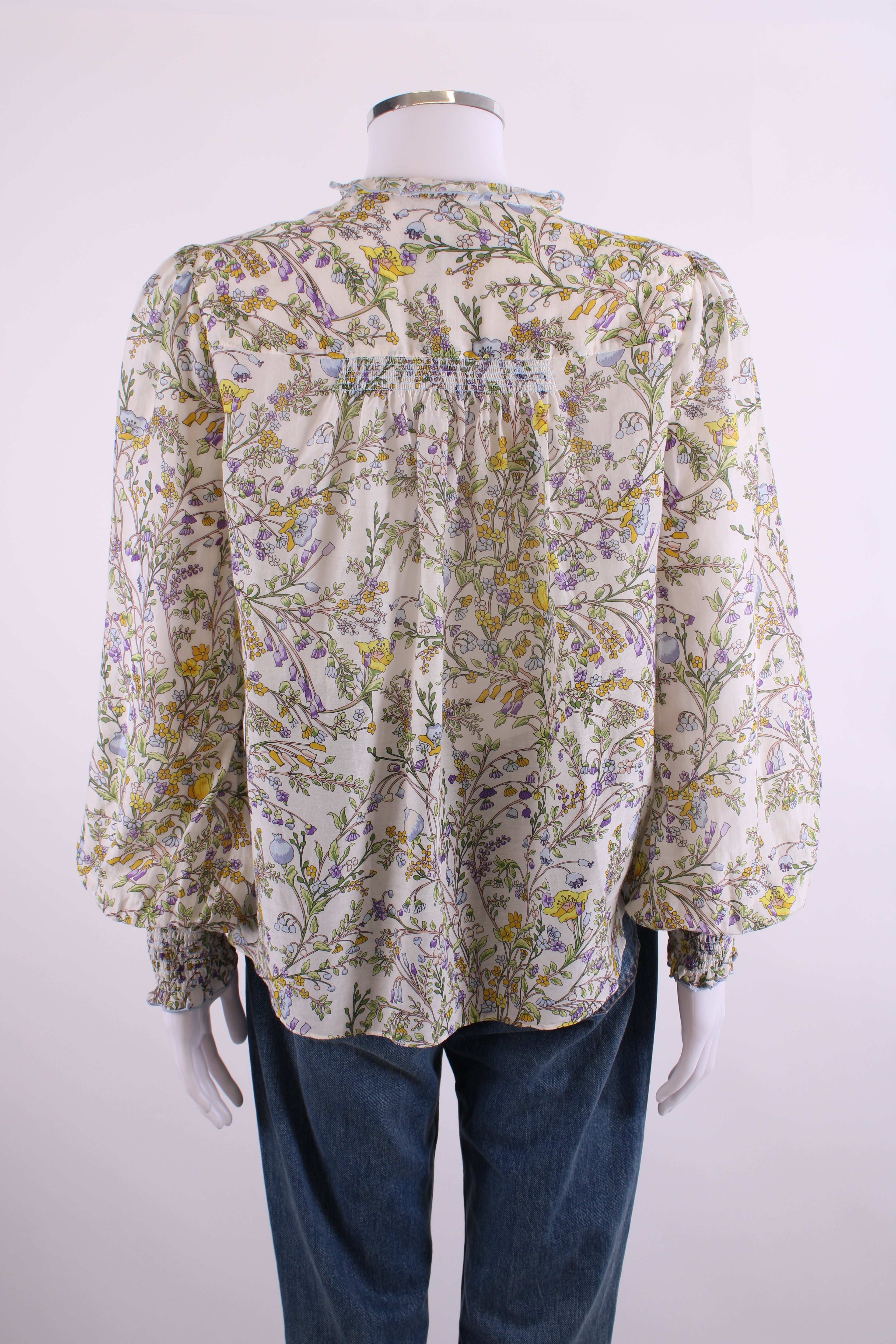 ME+EM L/S Floral Blouse White/ Yellow 12