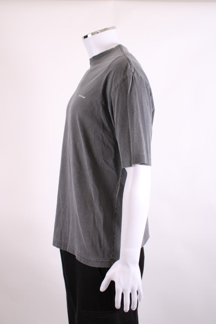 Balenciaga Logo T-shirt Washed Grey XS