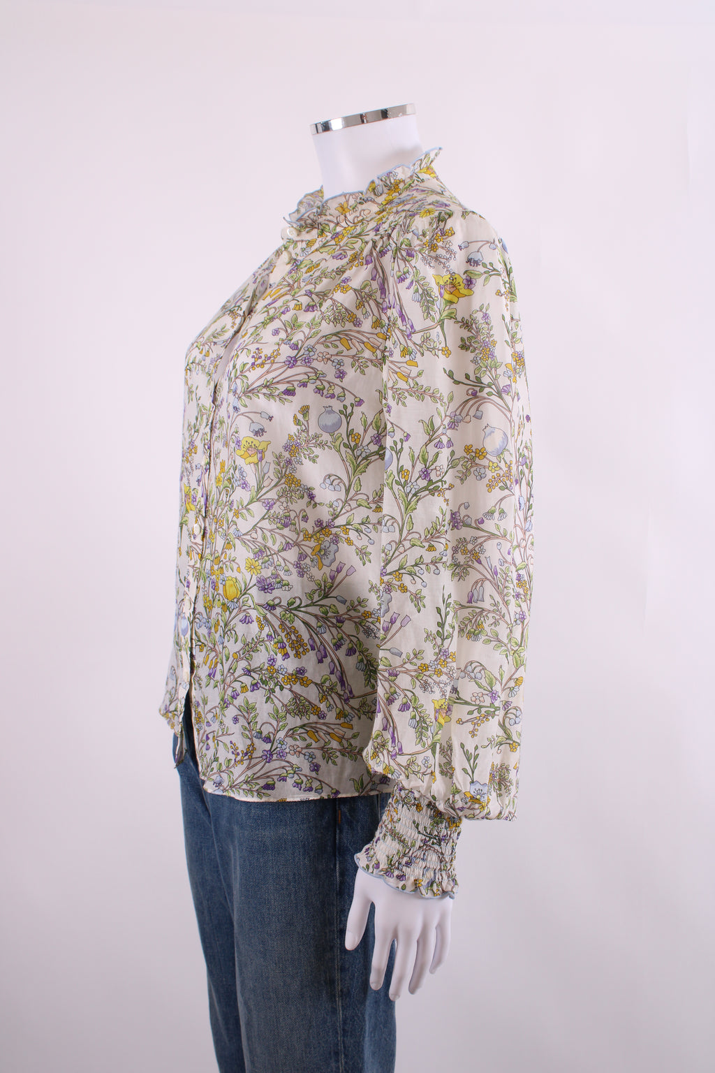 ME+EM L/S Floral Blouse White/ Yellow 12