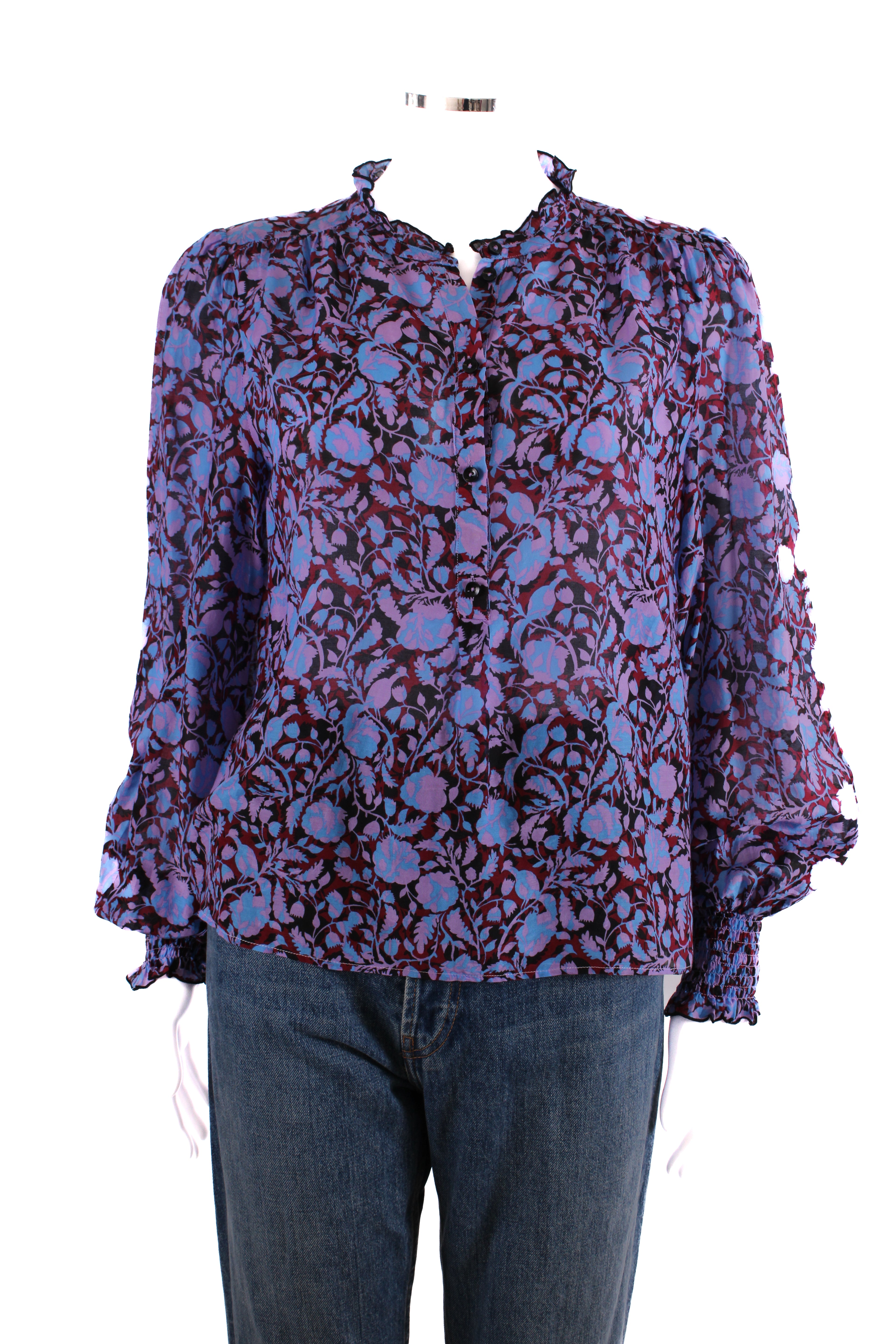 ME+EM L/S Floral Blouse Blue/ Purple 12