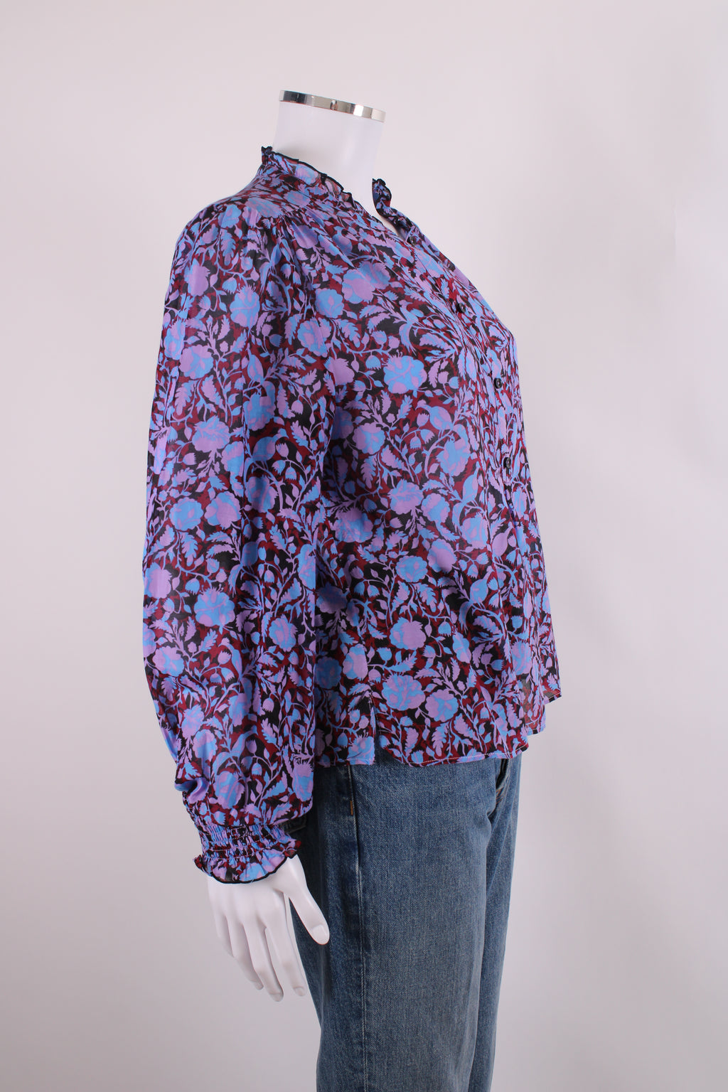 ME+EM L/S Floral Blouse Blue/ Purple 12