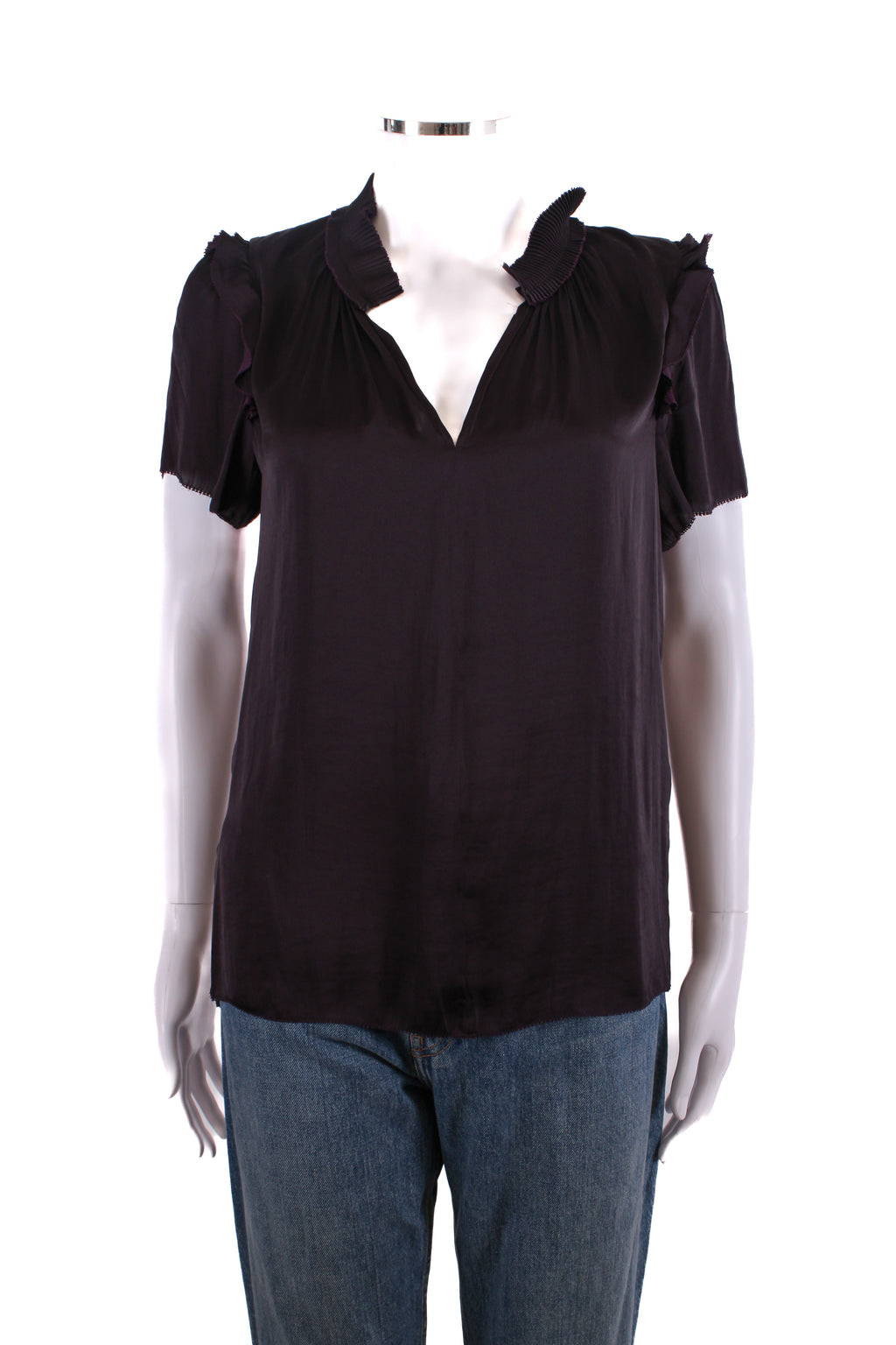 Jigsaw Ruffle Detail Blouse Purple 8