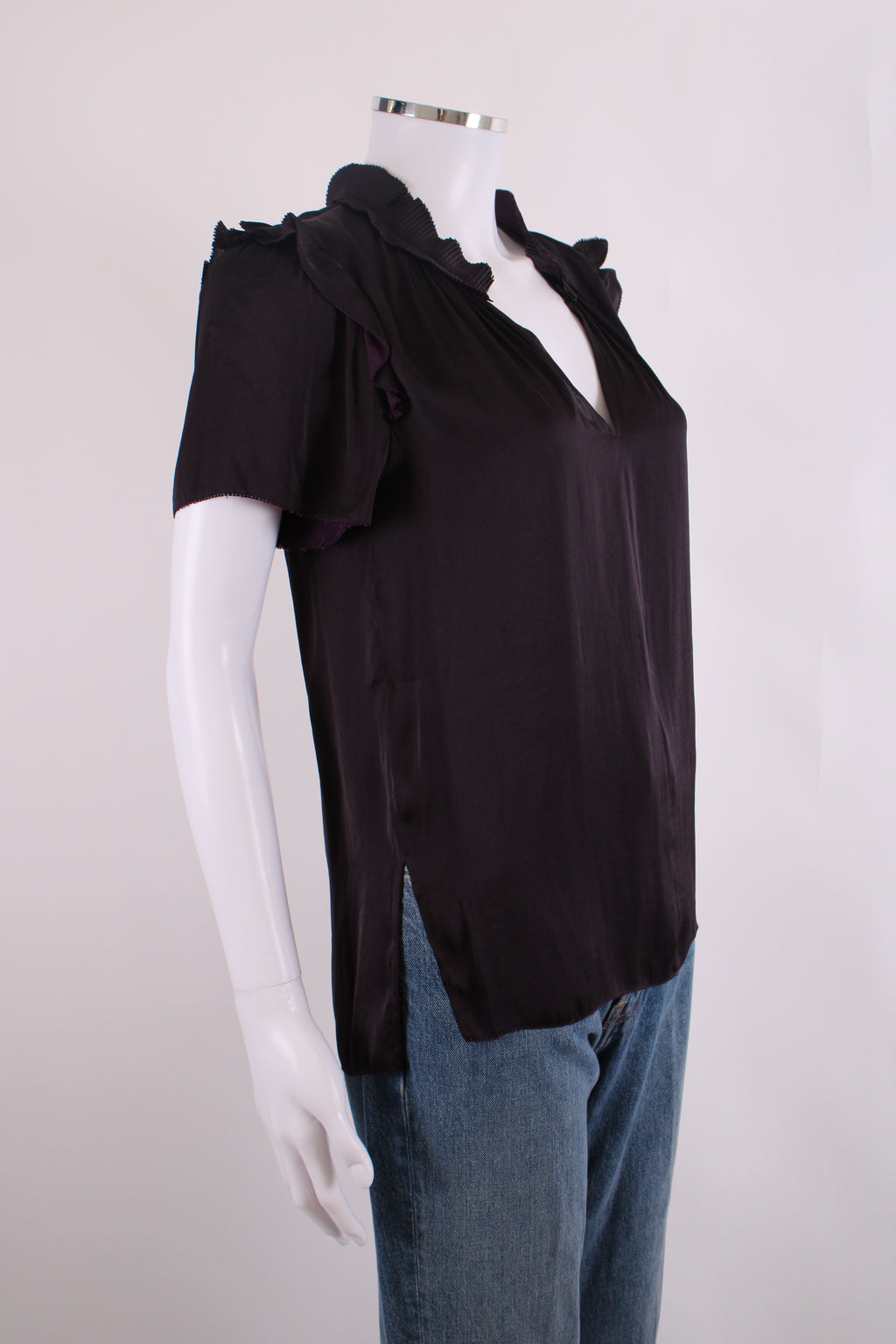 Jigsaw Ruffle Detail Blouse Purple 8
