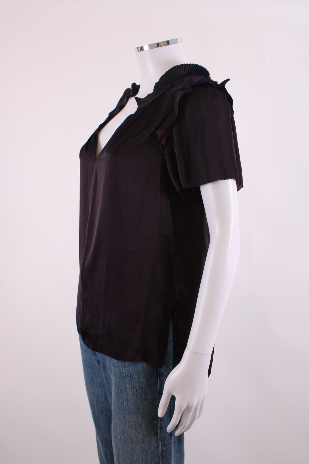 Jigsaw Ruffle Detail Blouse Purple 8