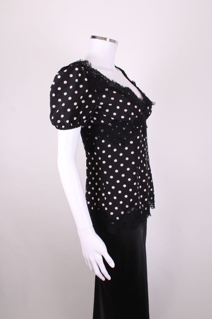 Dolce & Gabbana S/S Polka Dot Blouse Black/ White S