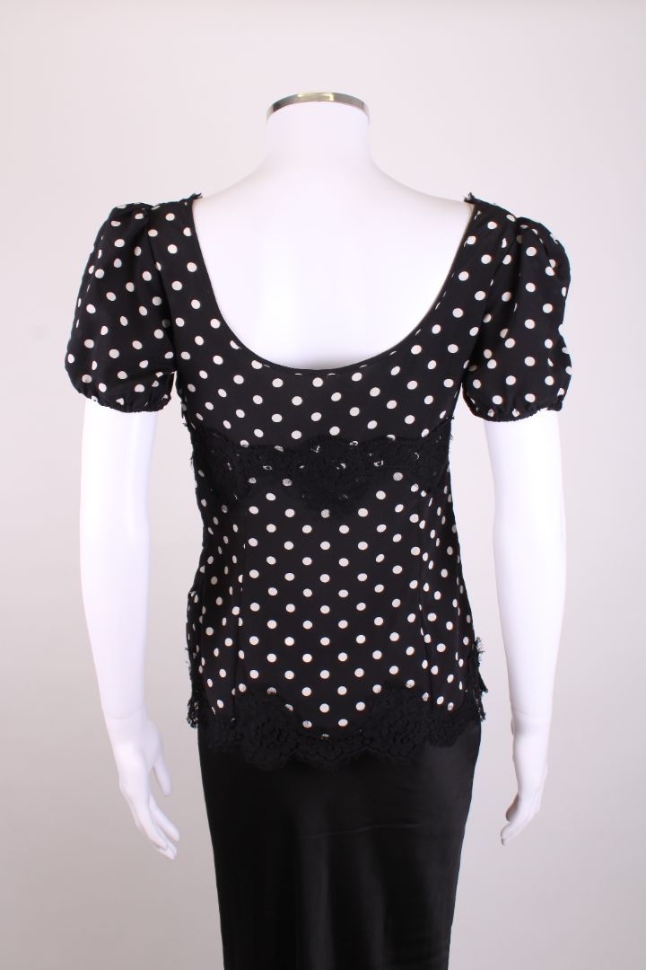 Dolce & Gabbana S/S Polka Dot Blouse Black/ White S