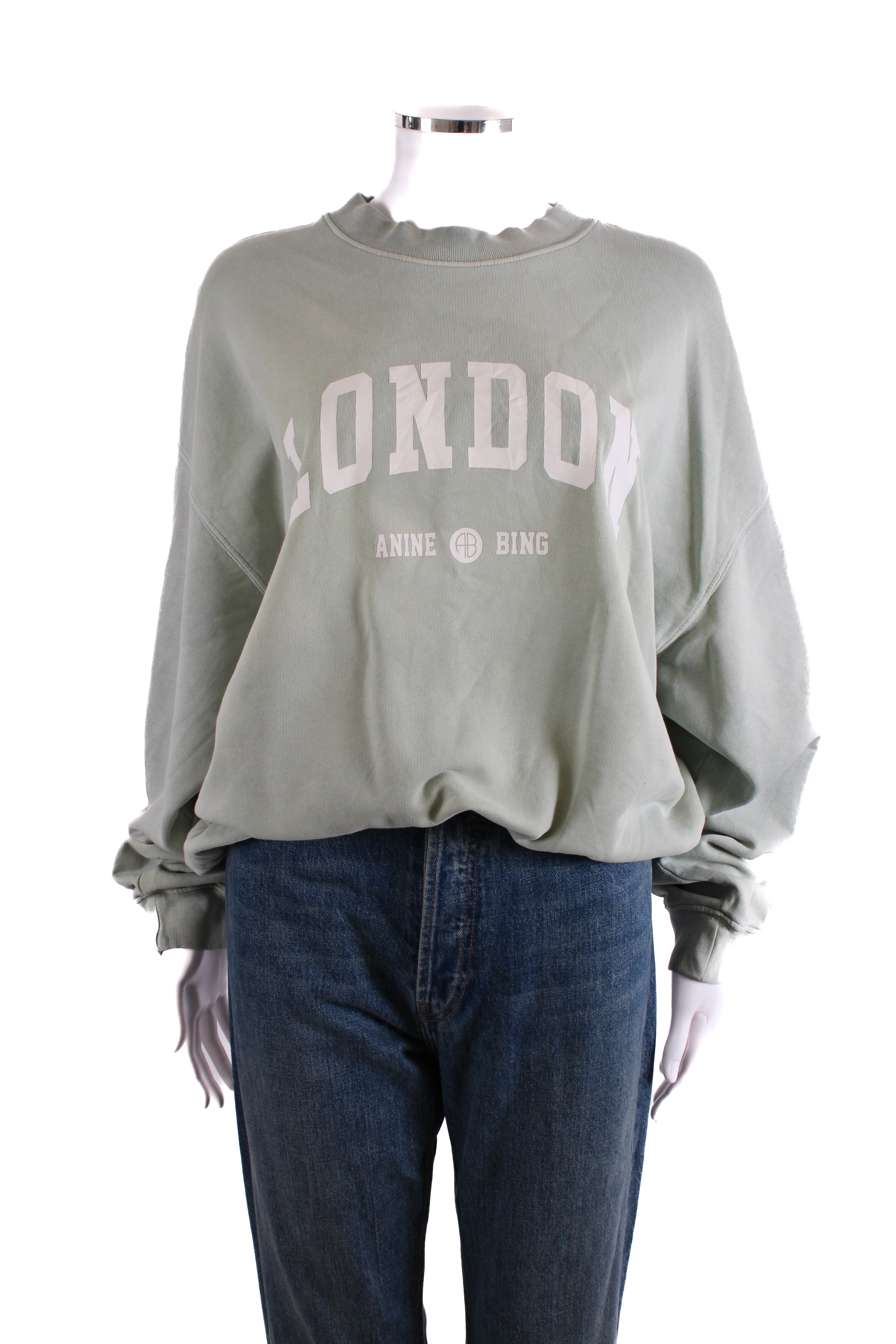 Anine Bing Logo Sweatshirt Mint M