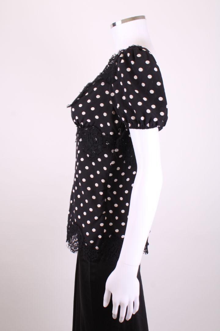 Dolce & Gabbana S/S Polka Dot Blouse Black/ White S