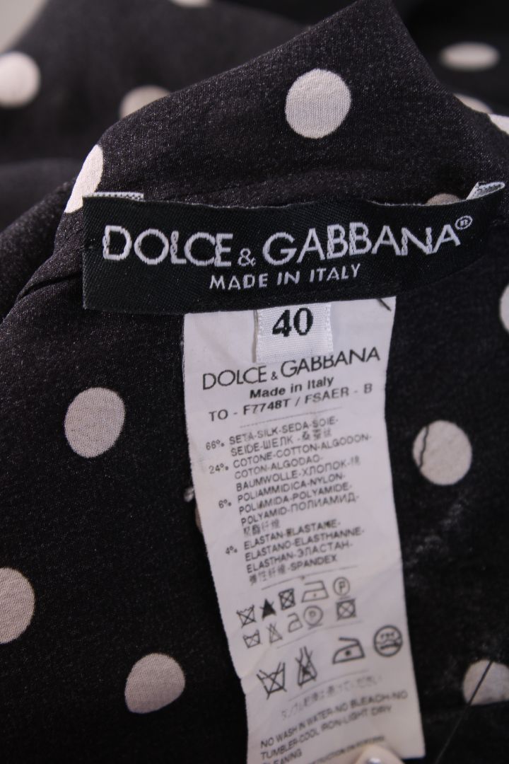 Dolce & Gabbana S/S Polka Dot Blouse Black/ White S