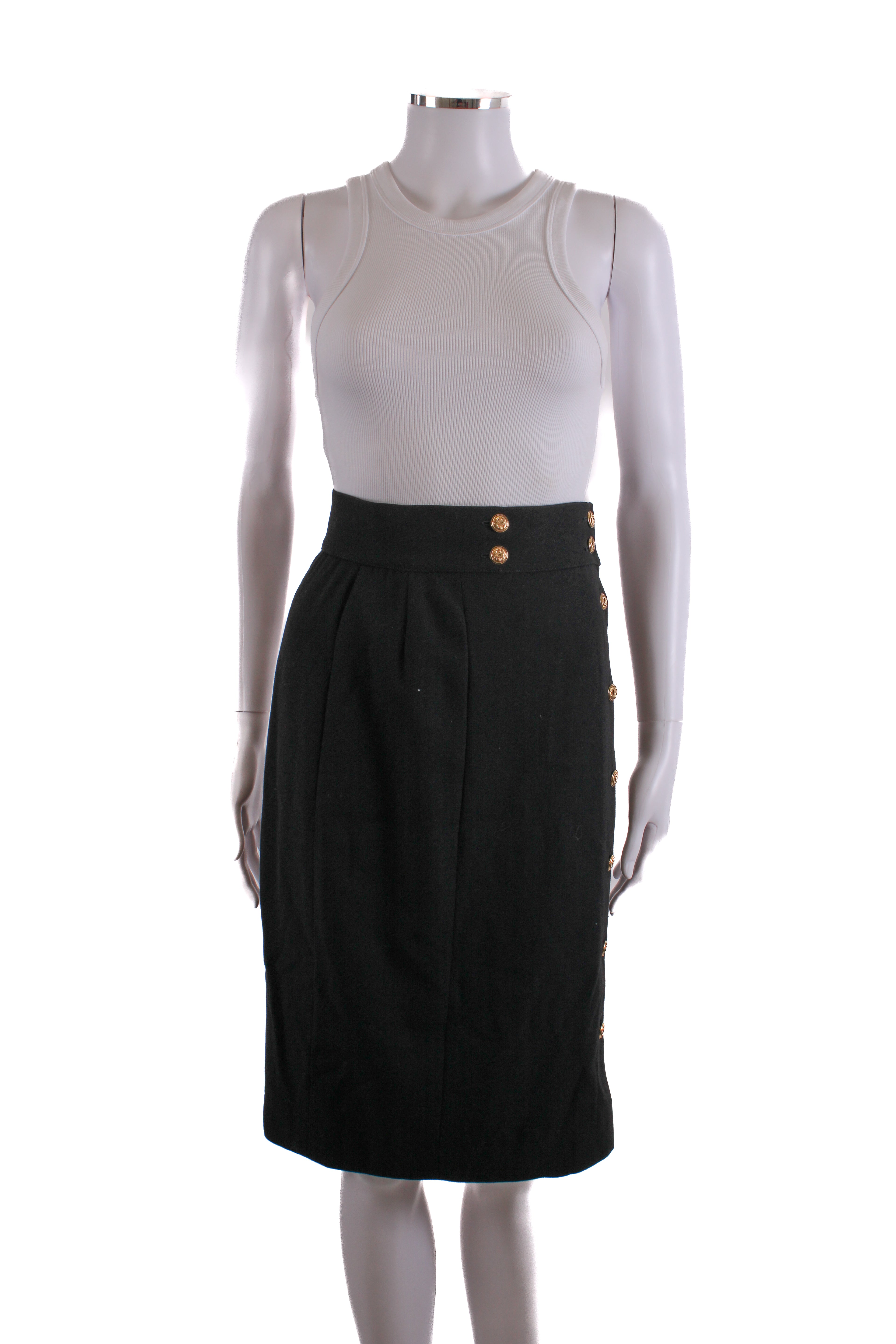 Chanel Pencil Skirt Black 8