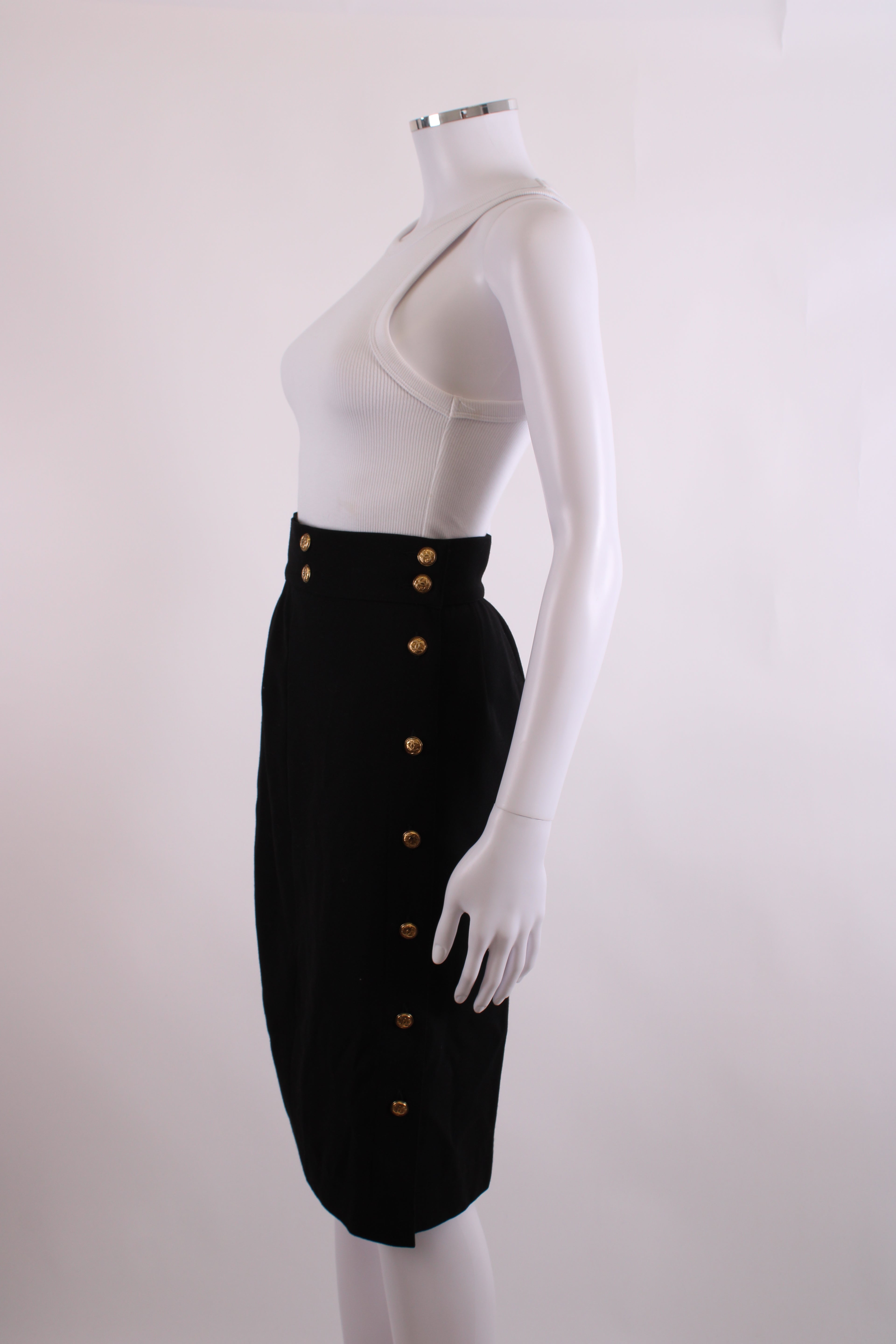 Chanel Pencil Skirt Black 8