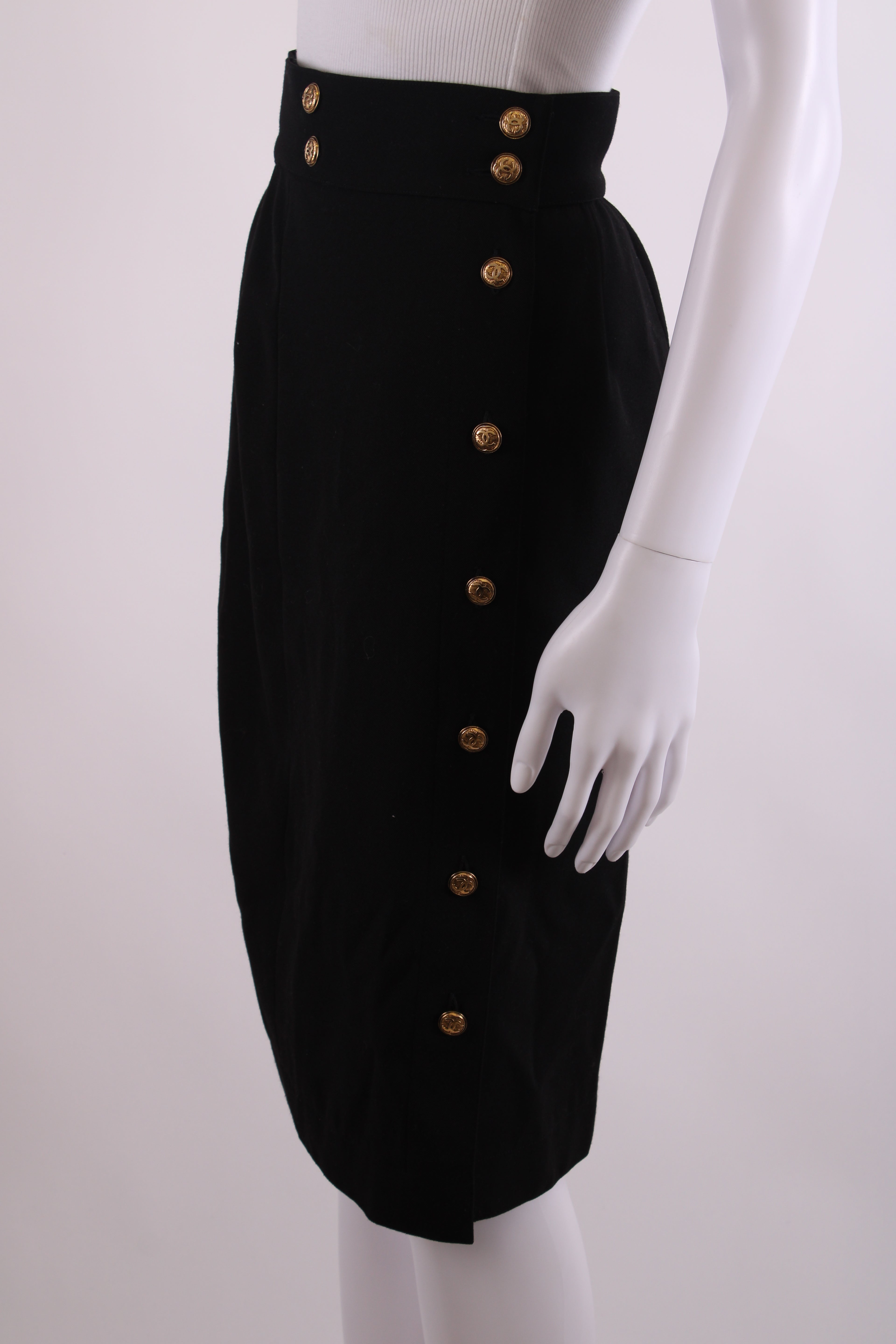 Chanel Pencil Skirt Black 8